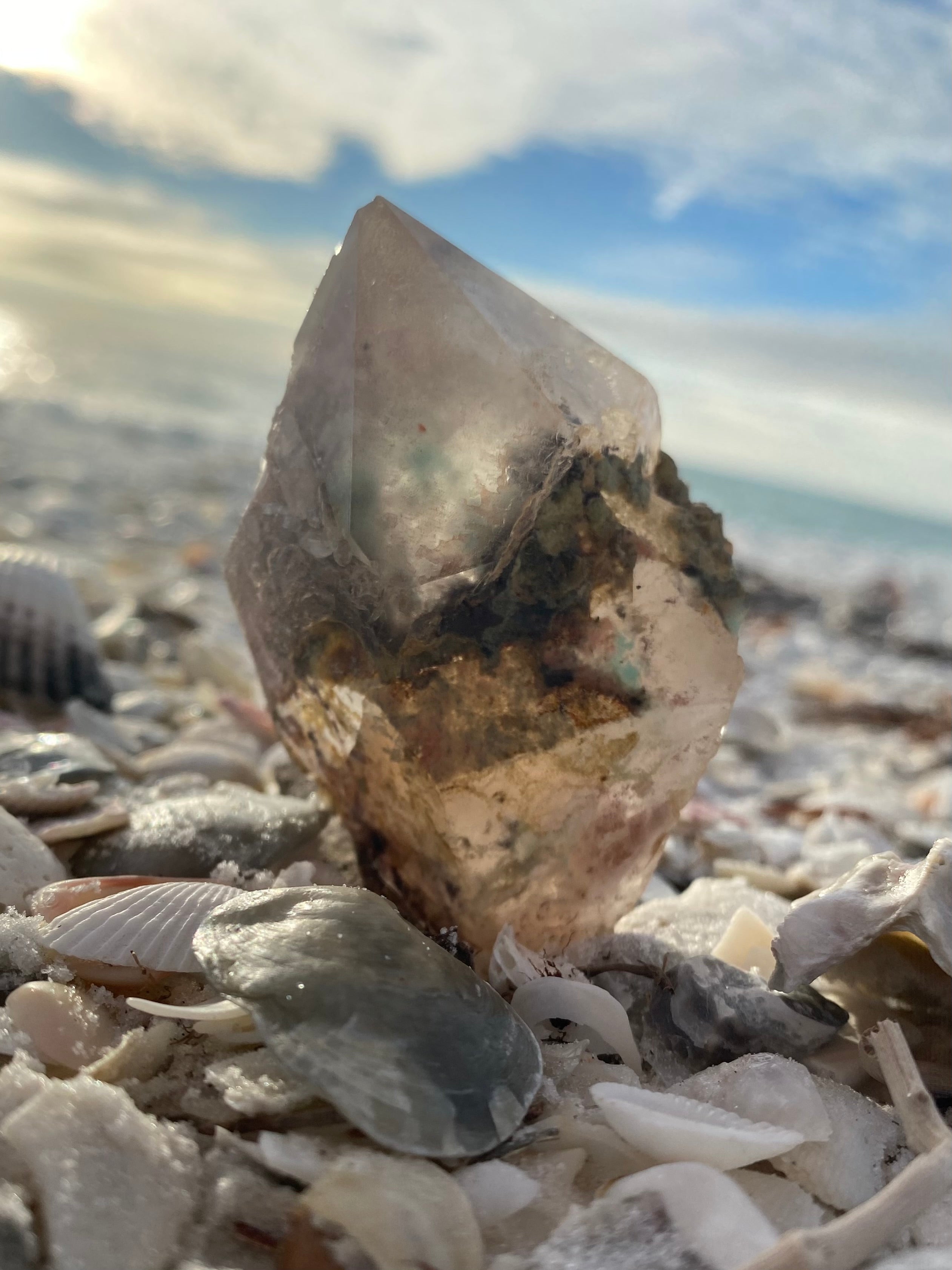 Collectors Edition Very Rare Genuine Blue Ajoite Quartz Natural point From Messina, South Africa