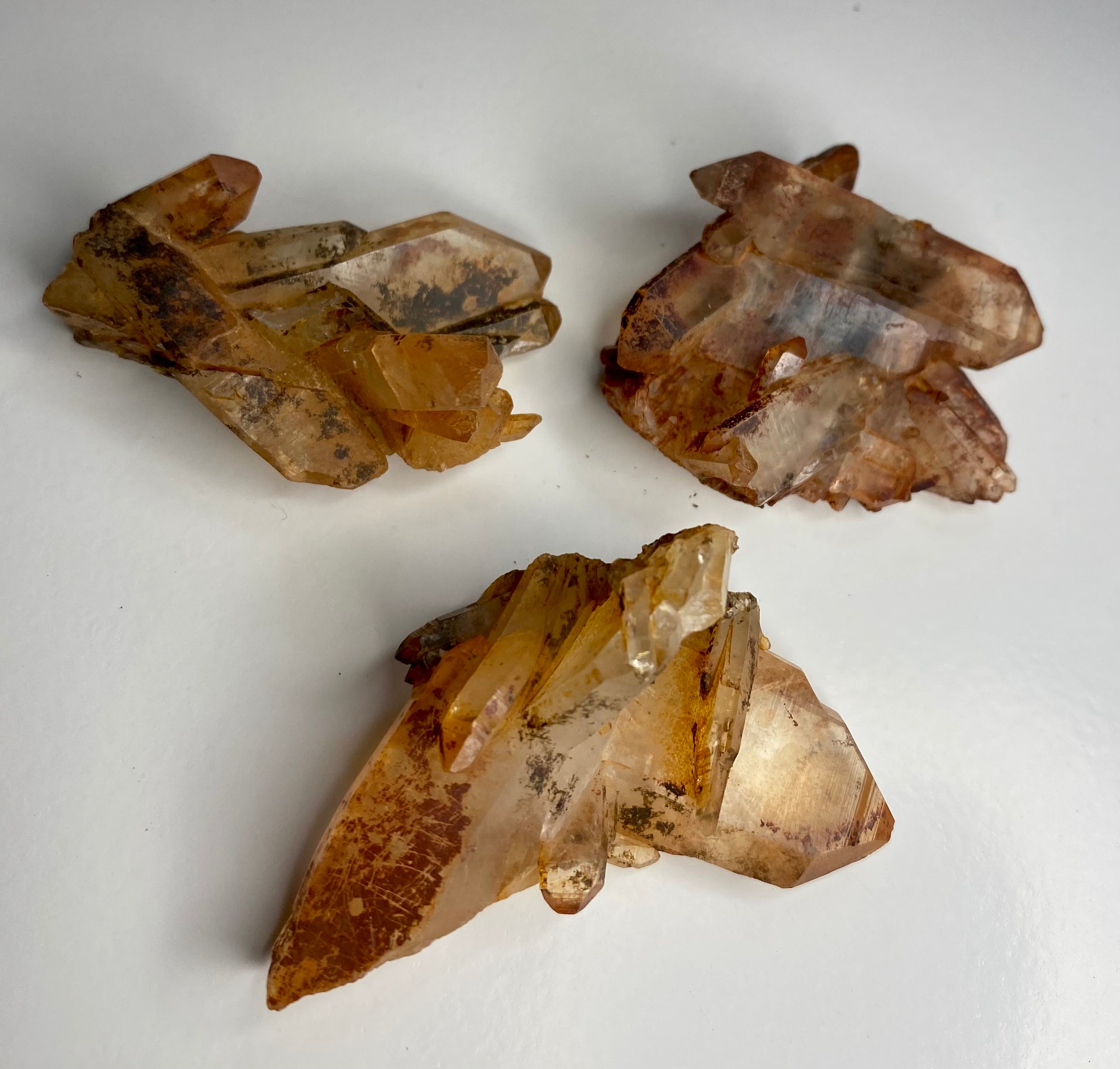 One Tangerine Faden Quartz Crystal Cluster