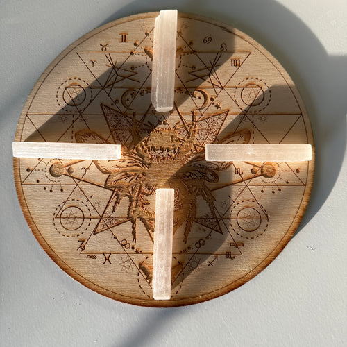 Selenite Sticklets Set of Four for Cleansing and Recharging, Great for Crystal Grids