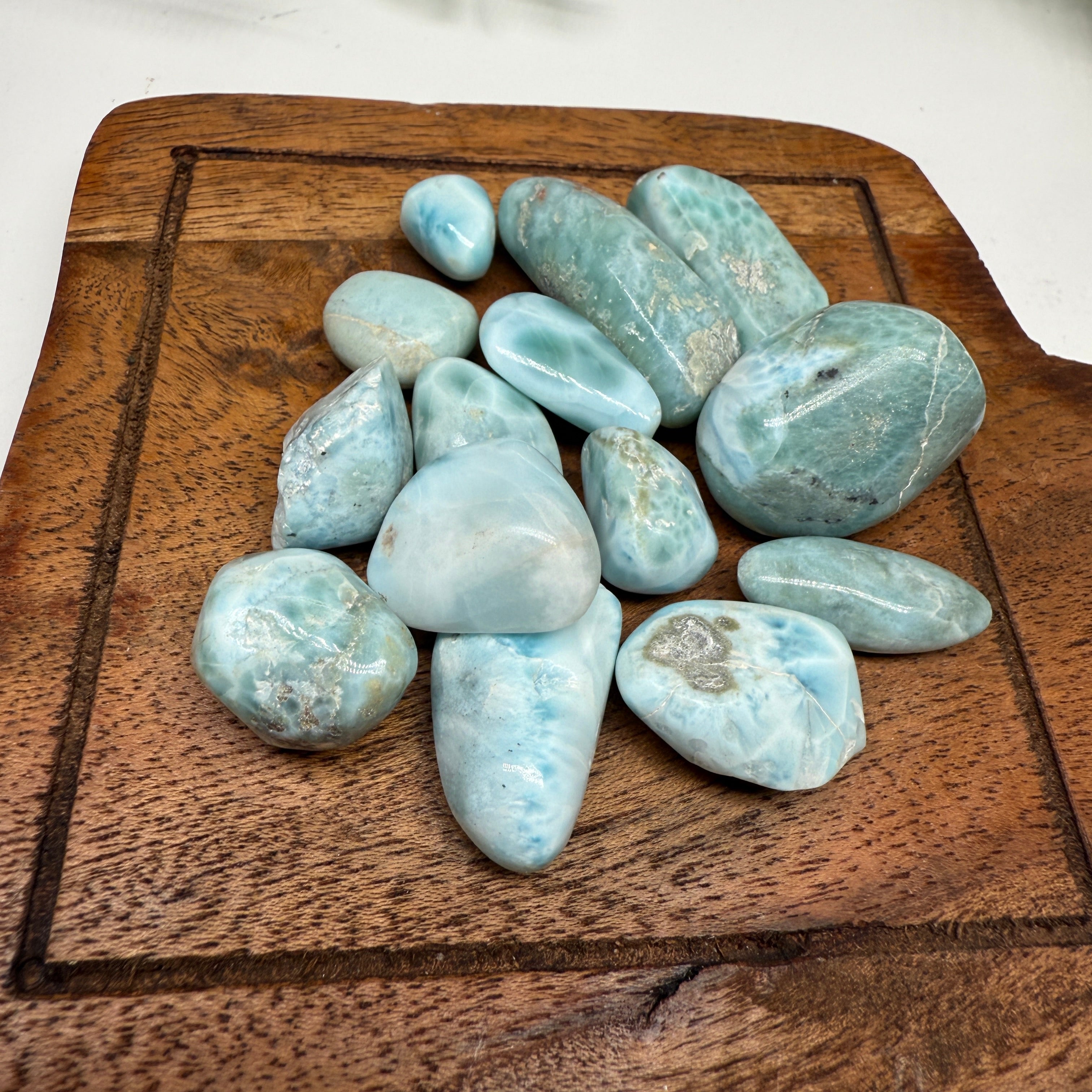 Tumbled Larimar Stones from Dominican Republic Set of Four