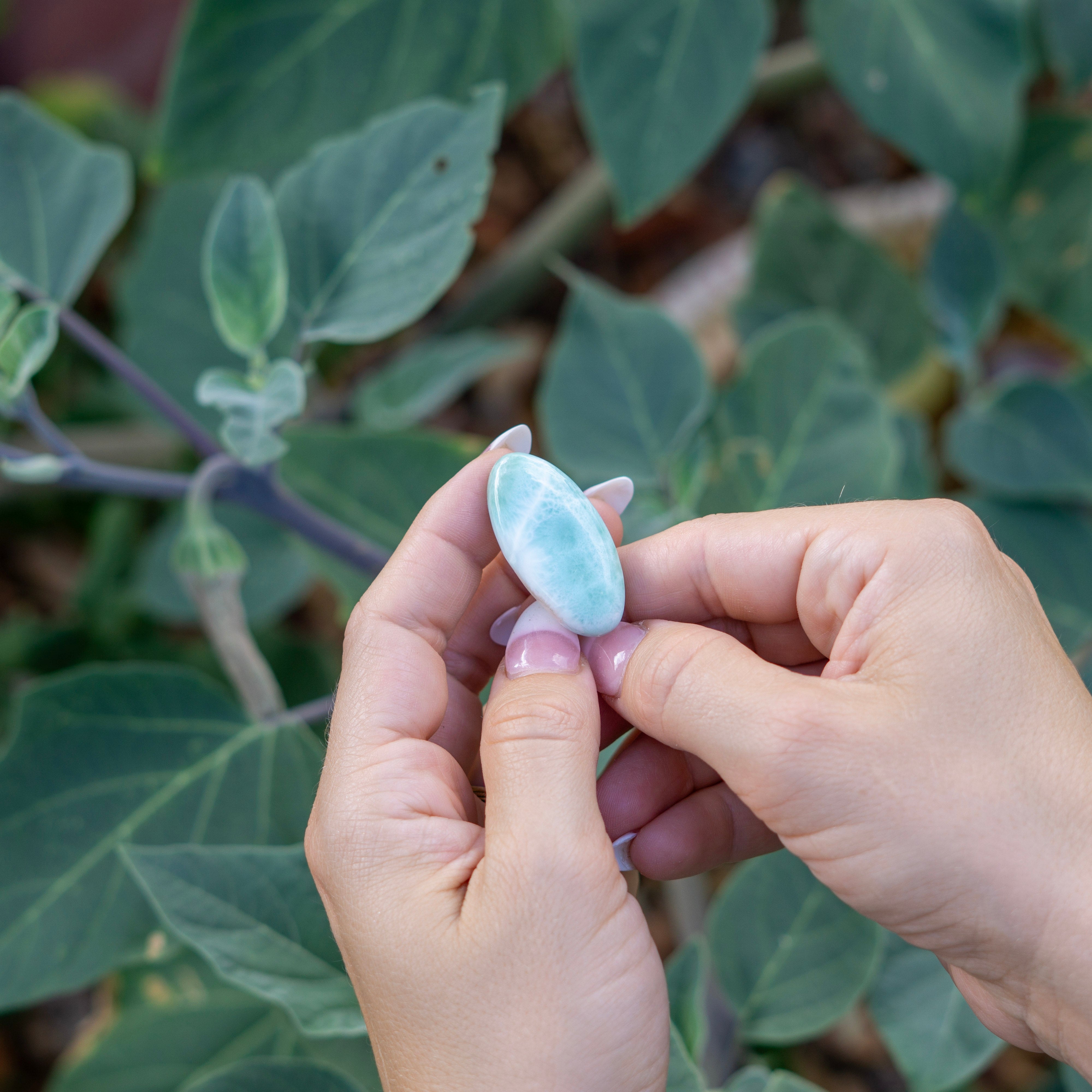 Long Oval Larimar Cabochon