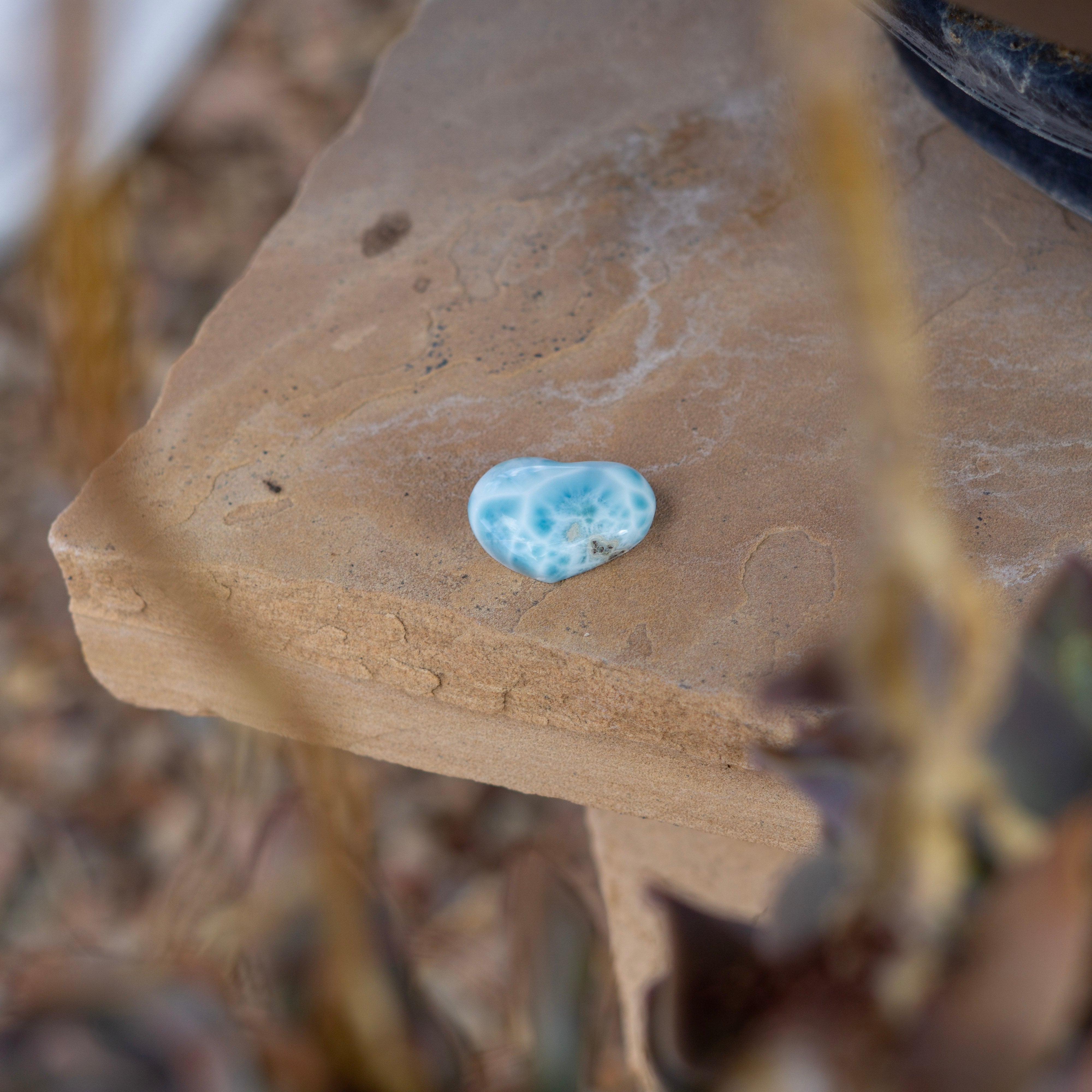 Medium Larimar Heart Cabochon