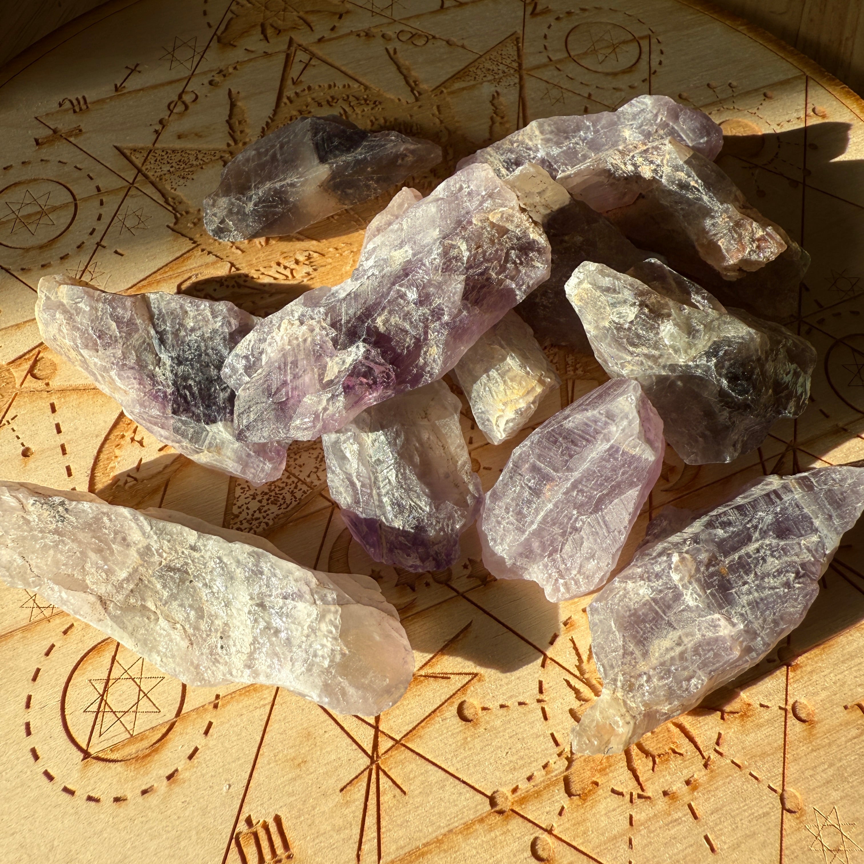 Genuine Auralite 23 Crystal Points Set of Five- Perfect for Crystal Grids