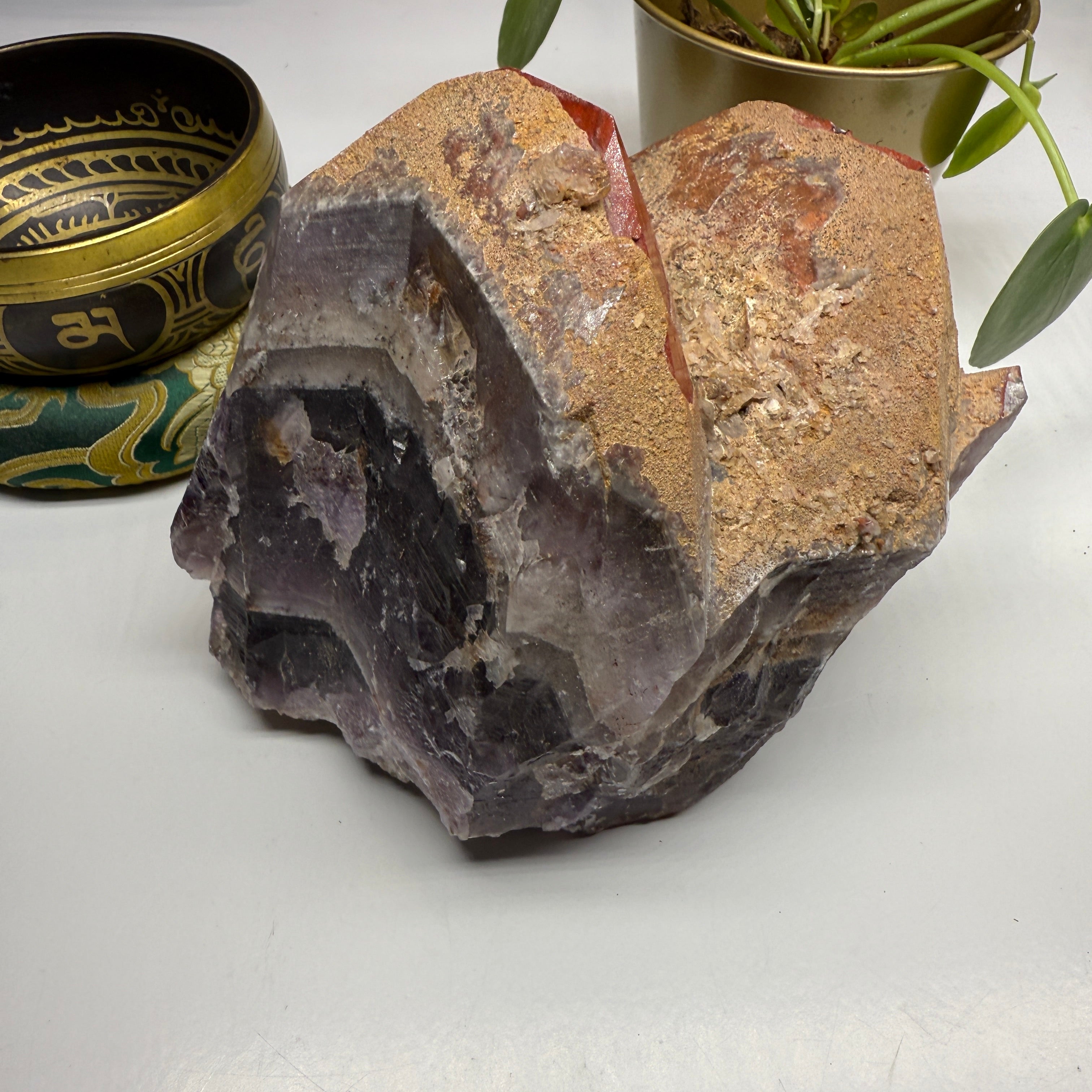 2.1kg  Jumbo High Grade & Rare Twin Peek Auralite-23 Red Hematite Point Standing Display Specimen