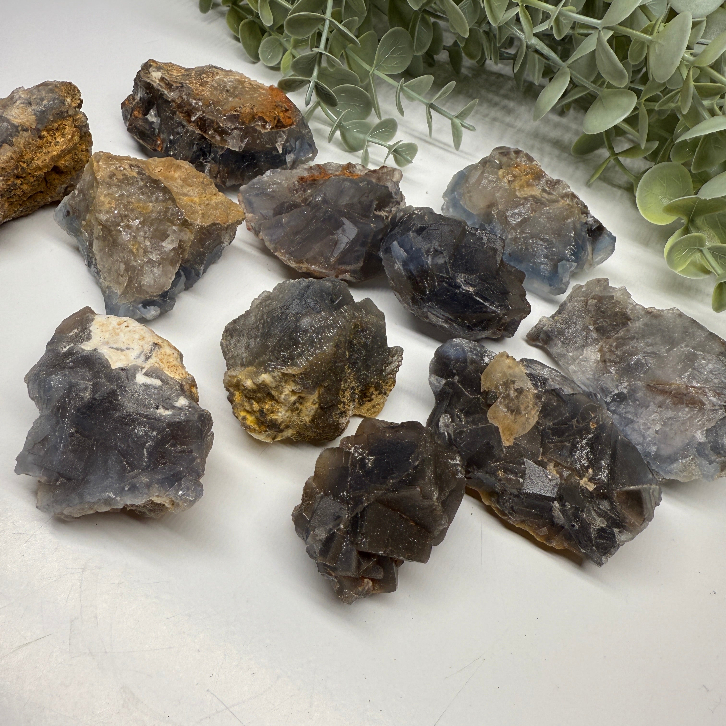 One Cubical Fluorite Cluster with Blue and Purple Tones
