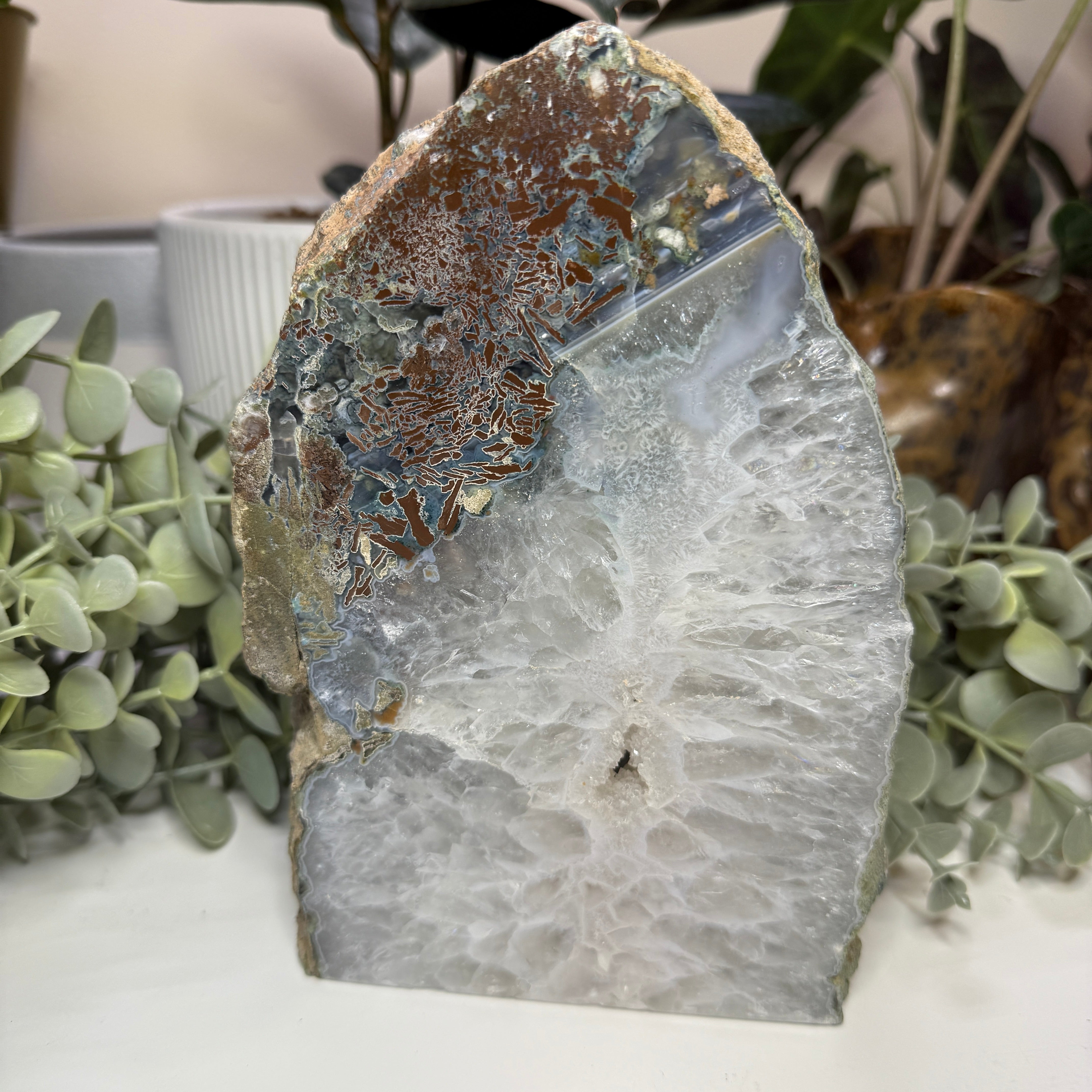 Unique Agate Lamp Partially Polished Stone Home Decor Stone Night Light