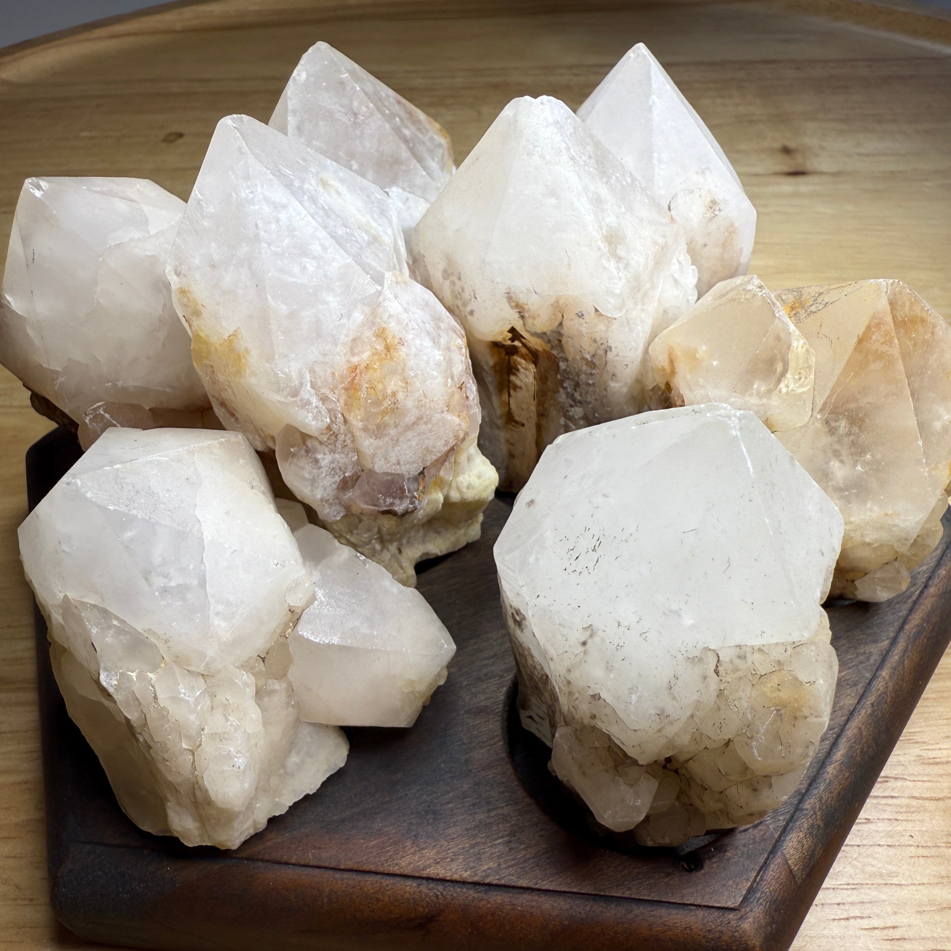 One Candle Quartz (Pineapple Quartz) Natural Elestial Standing Point ~Locality Madagascar