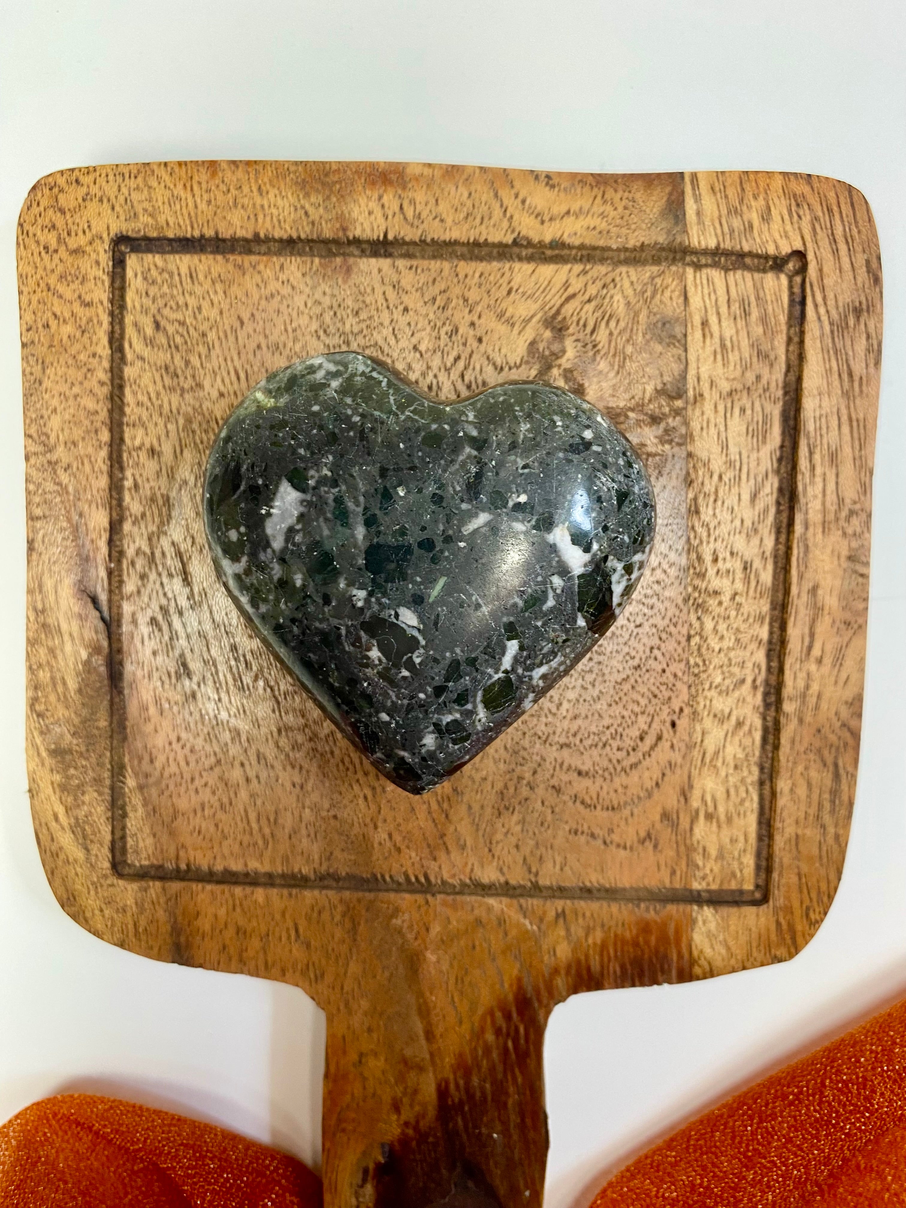 Zebra Agate Gemstone Heart Carving
