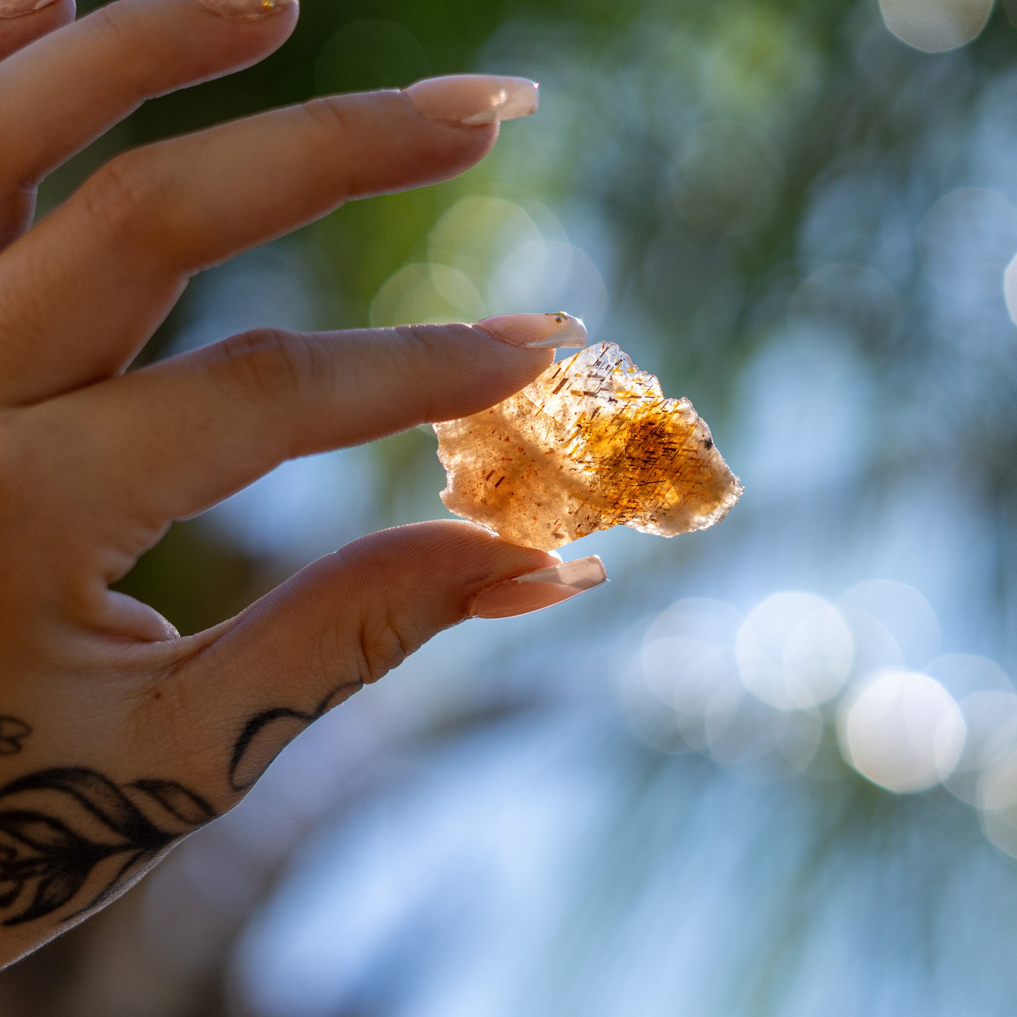 Rare Rainbow Lattice Sunstone from Australia - 8.3 Ct.