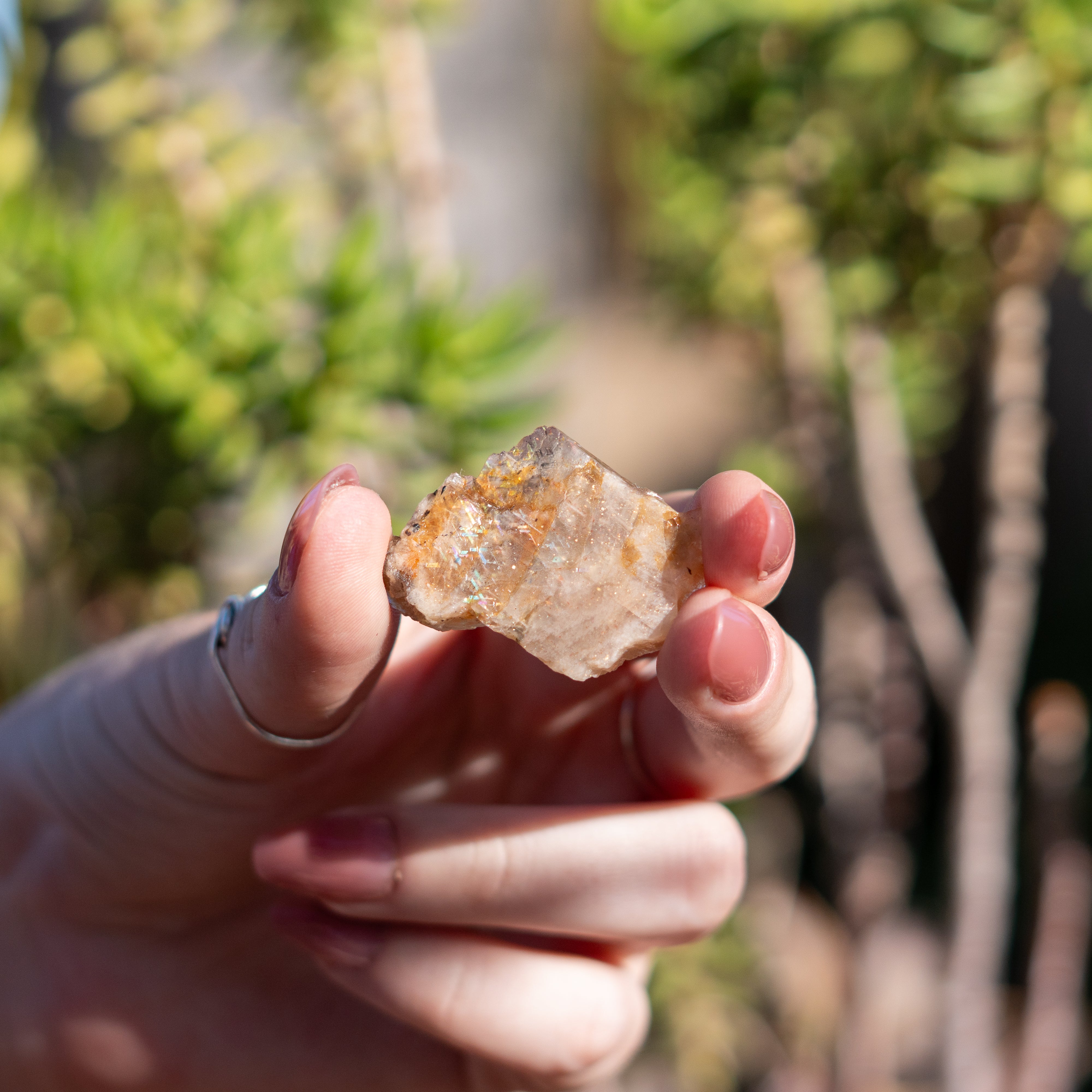 Rare Rainbow Lattice Sunstone from Australia - 8.3 Ct.