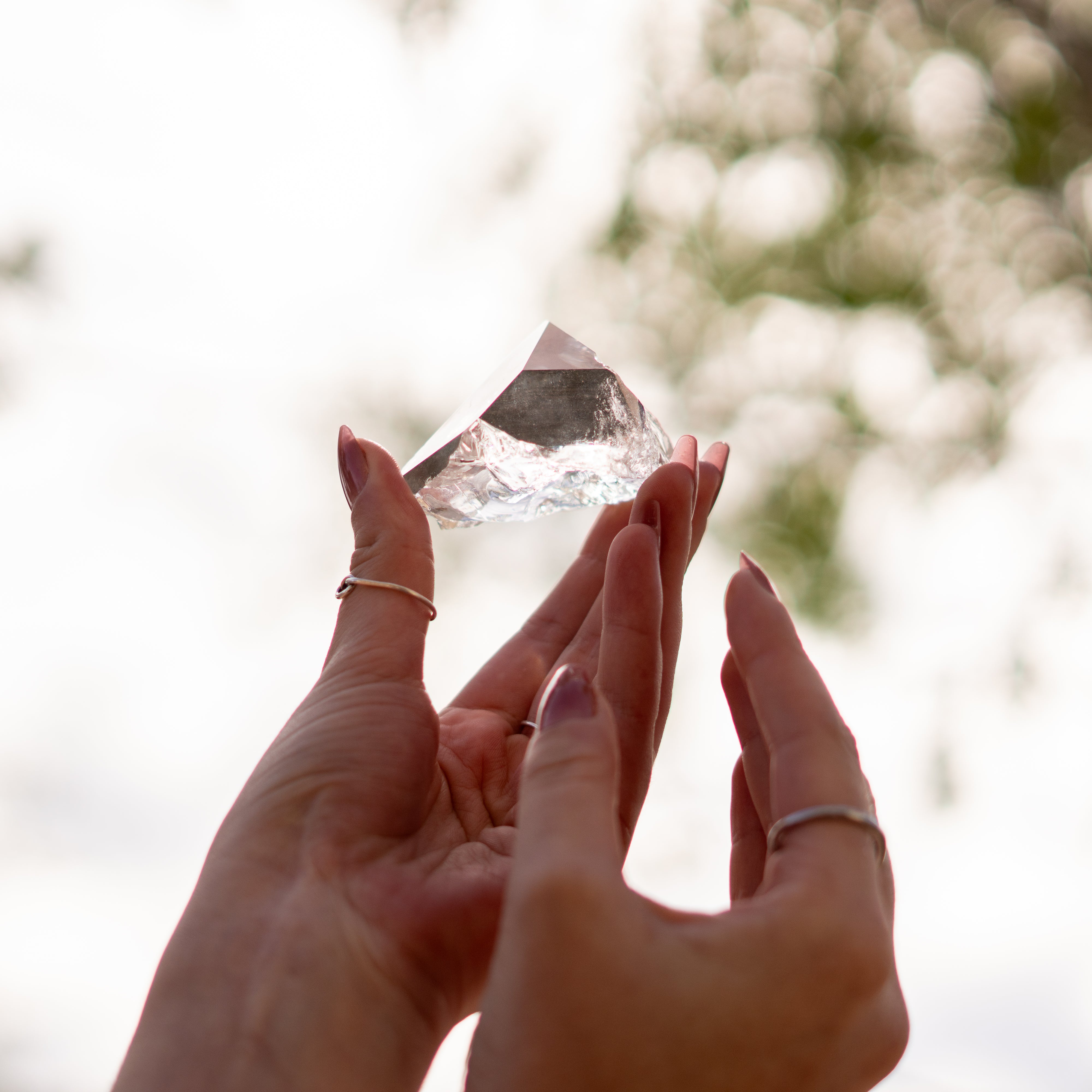 Clear Quartz Crystal Point with Rainbows from Ron Coleman Mine, Arkansas USA