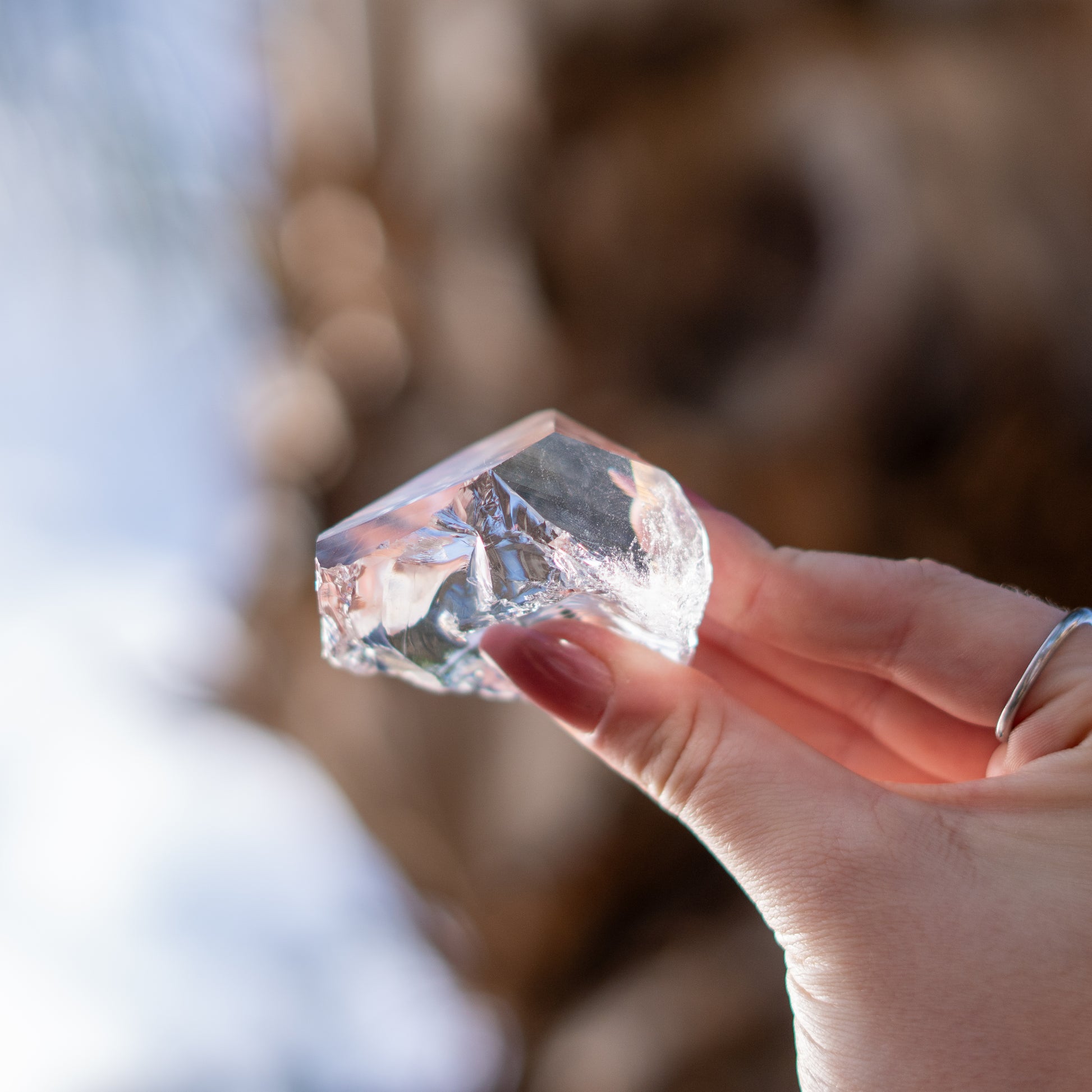 Clear Quartz Crystal Point with Rainbows from Ron Coleman Mine, Arkansas USA
