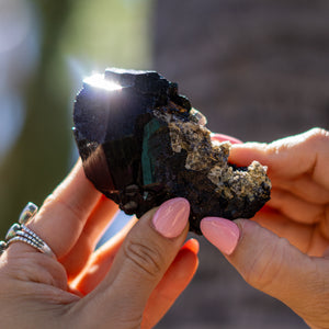 Terminated Gemmy Black Tourmaline Natural Point from Namibia