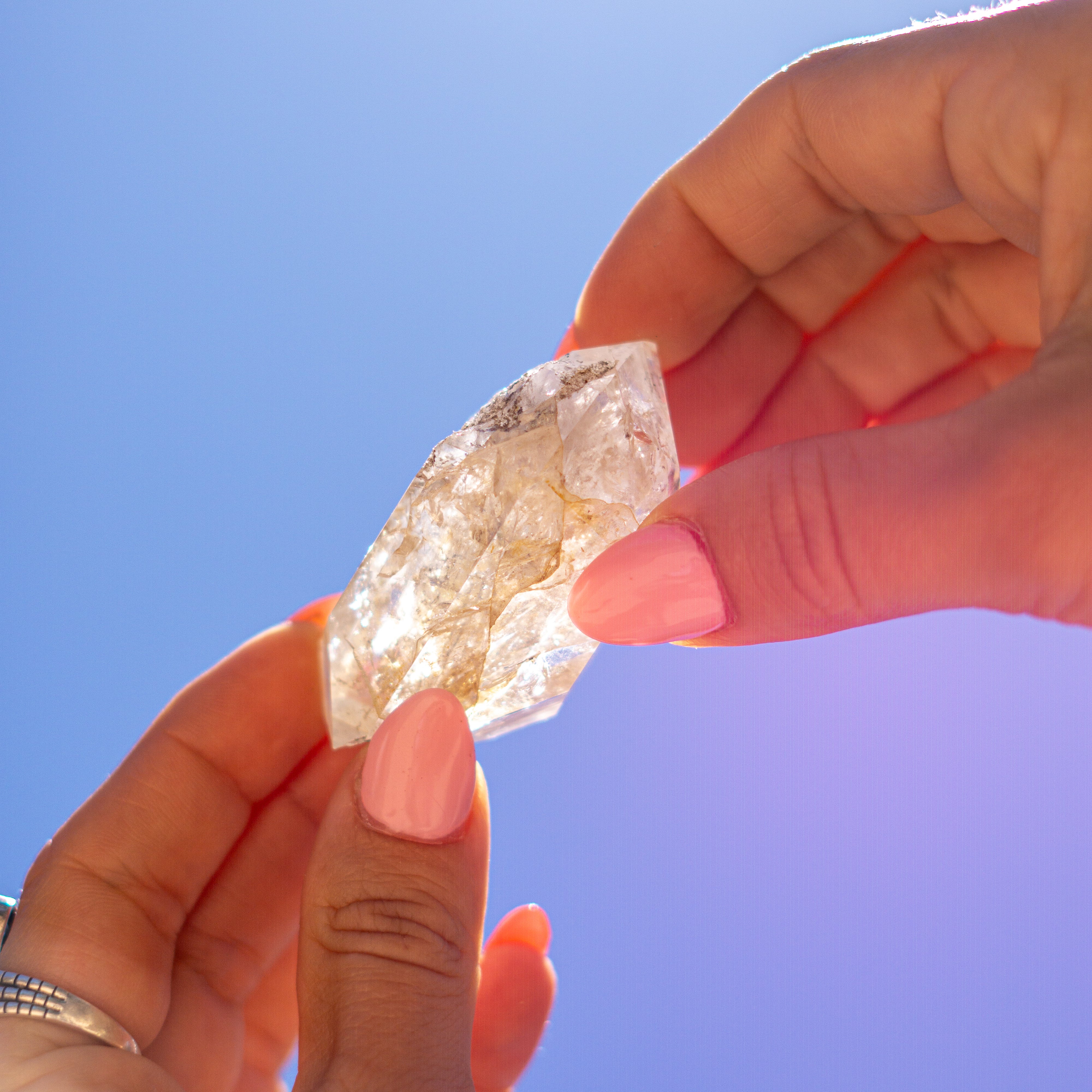 Adorable Double Terminated Herkimer Diamond Quartz with Inclusions