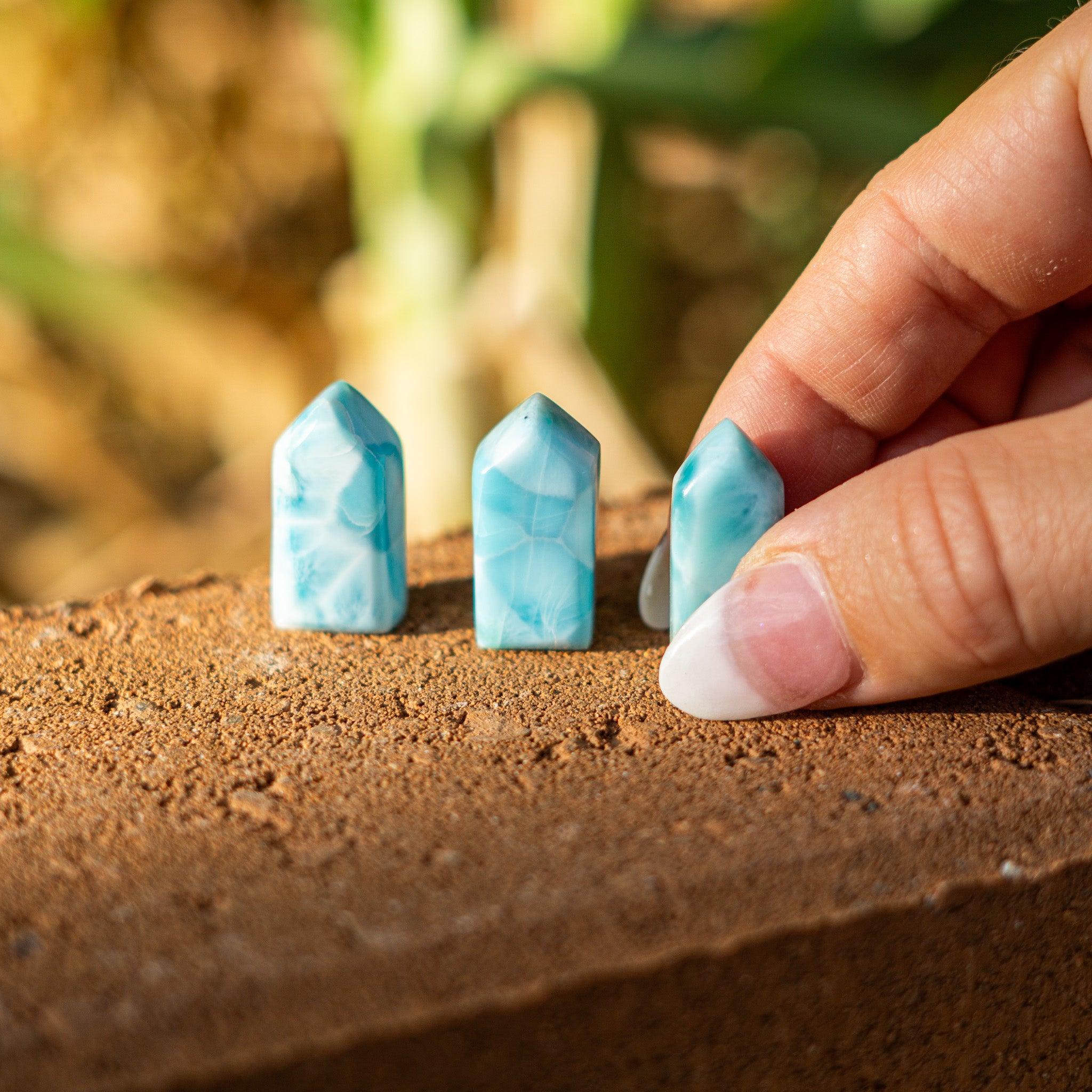 Miniature Larimar Towers Grade AAA