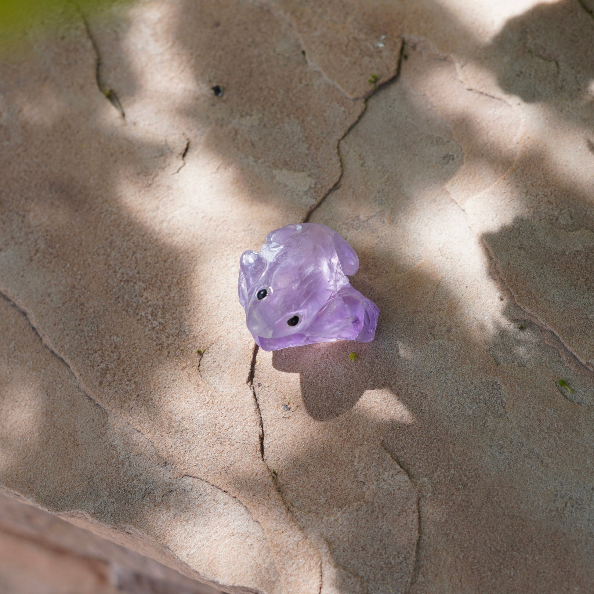 Amethyst Frog Crystal Carving