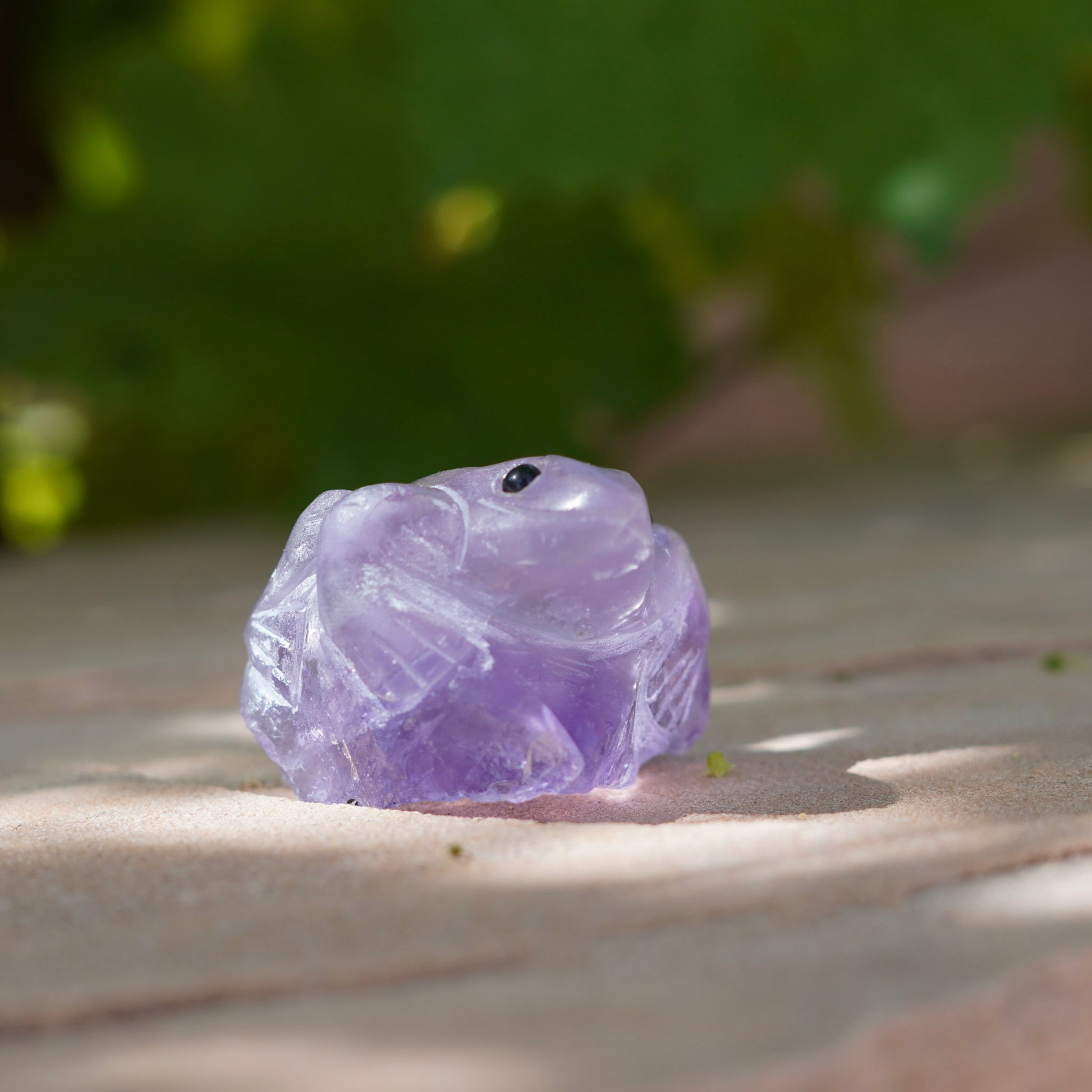 Amethyst Frog Crystal Carving