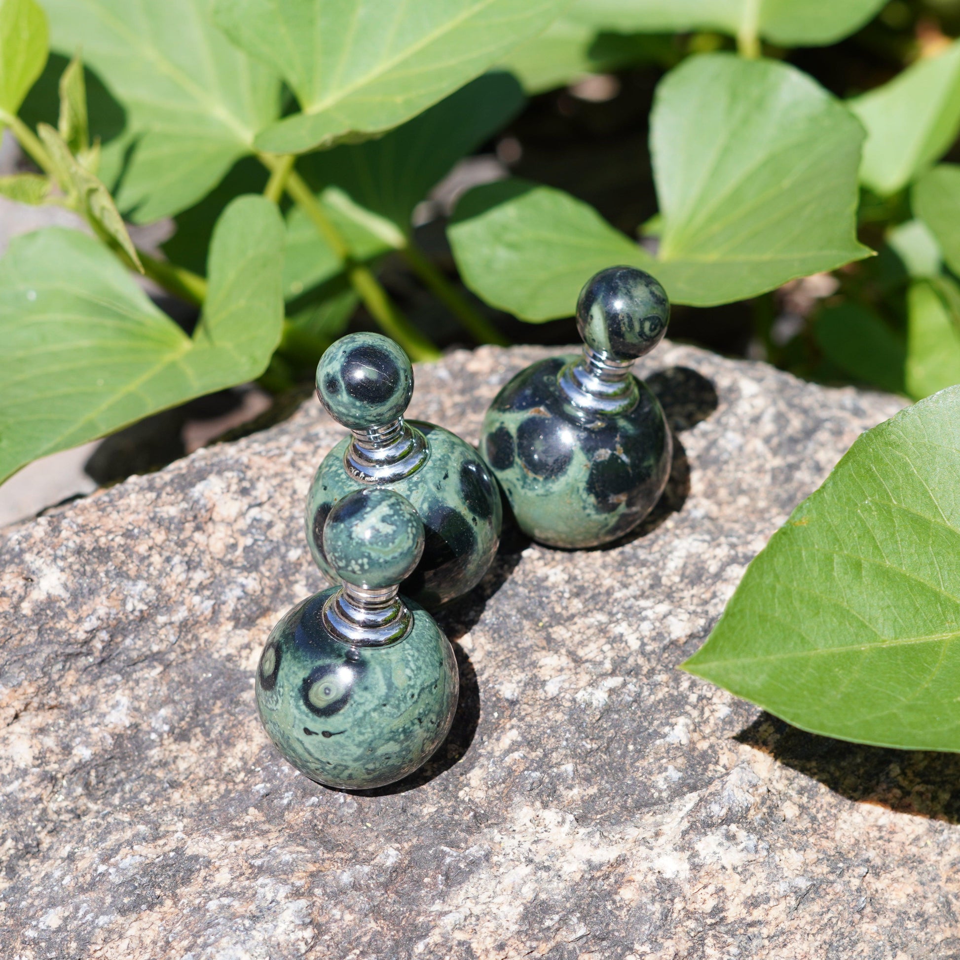 Kambaba Jasper Potion Bottle -  Carved from Stone