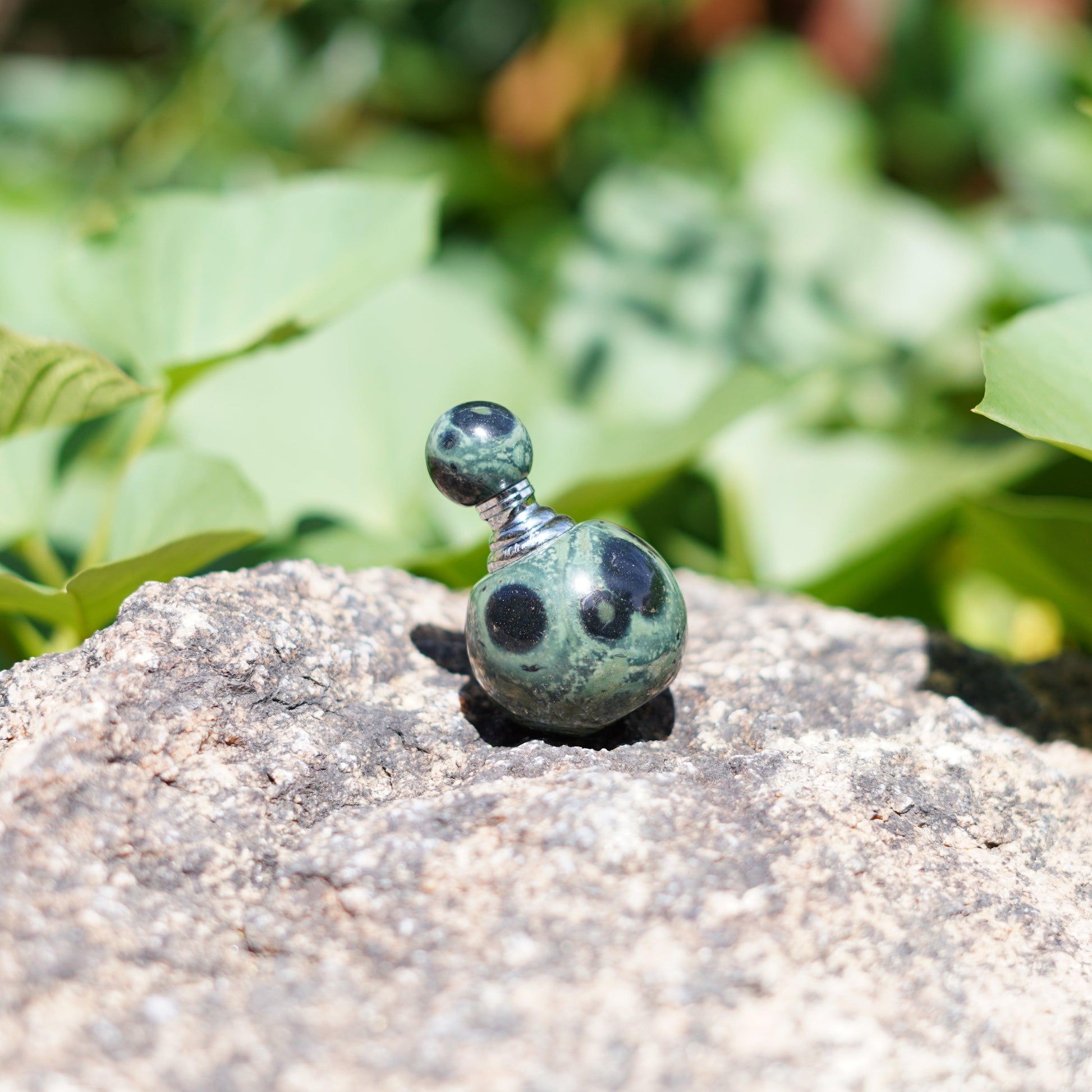 Kambaba Jasper Potion Bottle -  Carved from Stone