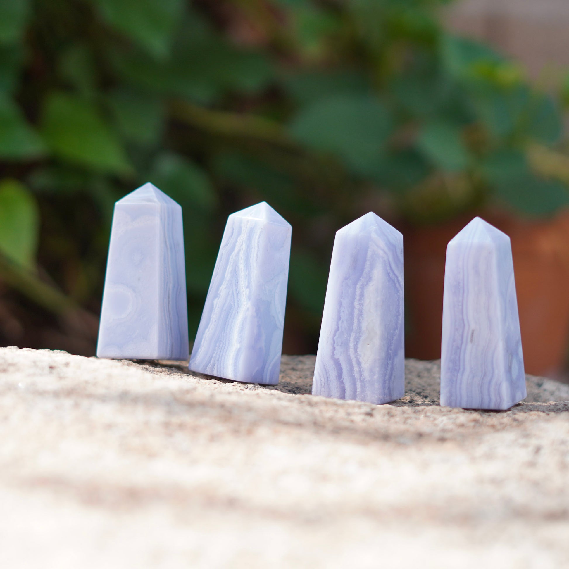 Blue Lace Agate Crystal Tower Carvings