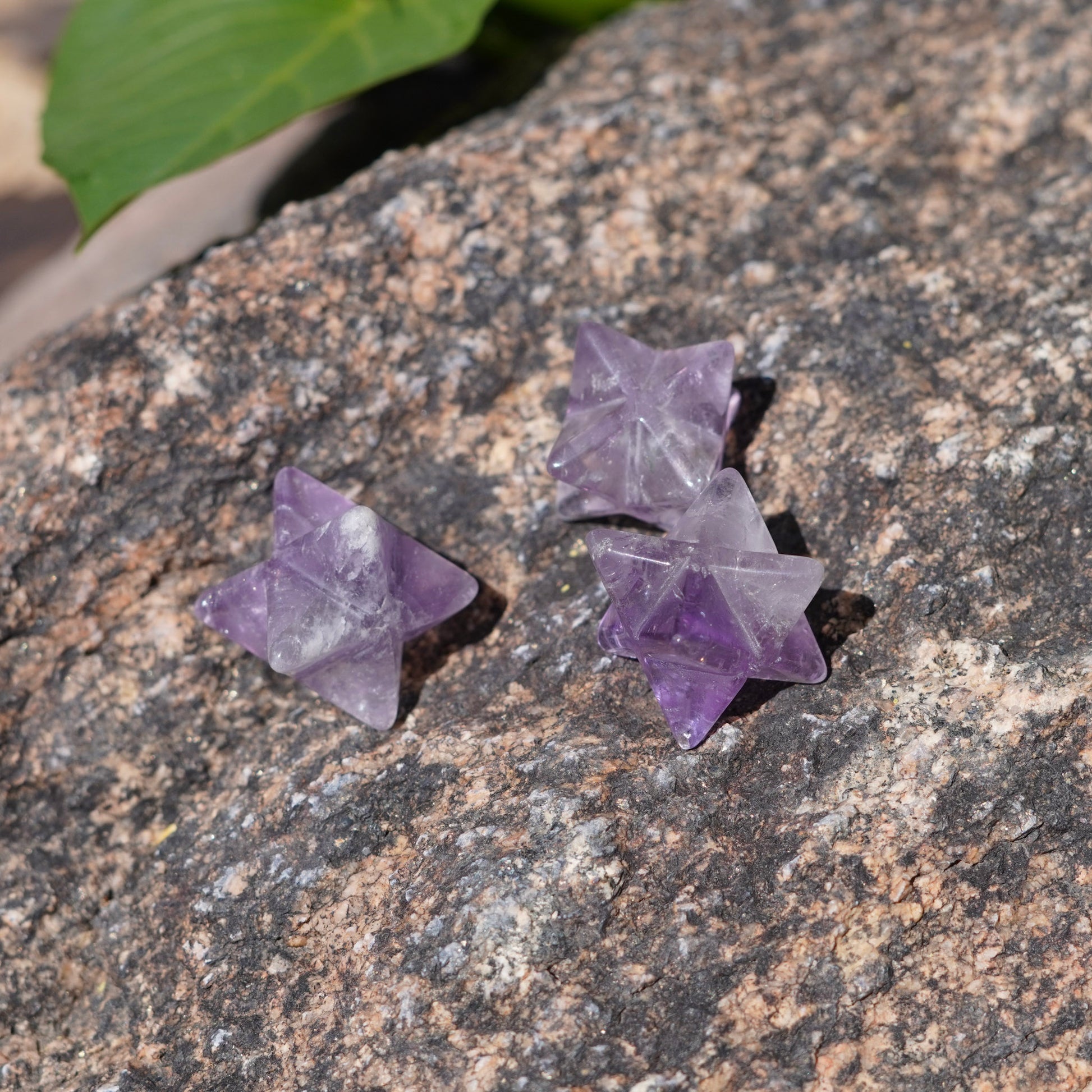 Amethyst Crystal Merkaba Carvings from Brazil
