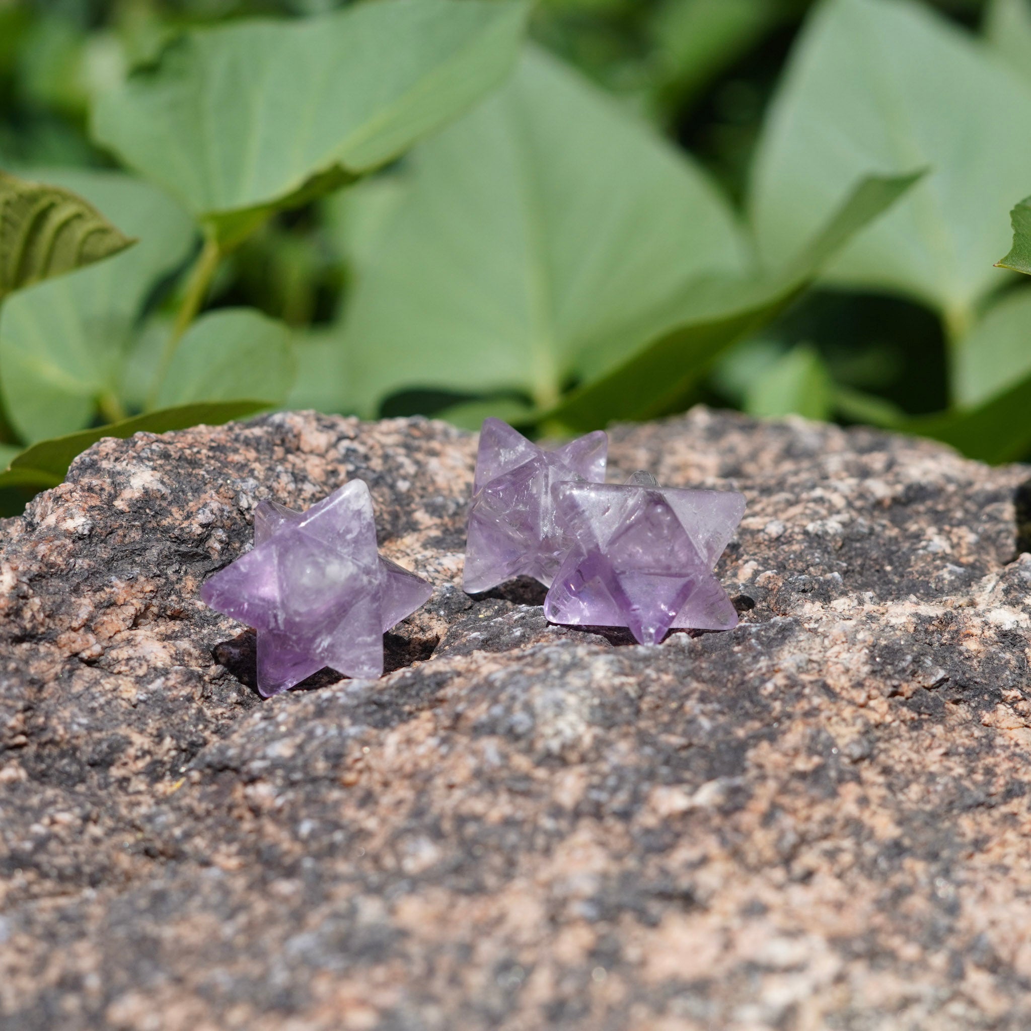 Amethyst Crystal Merkaba Carvings from Brazil