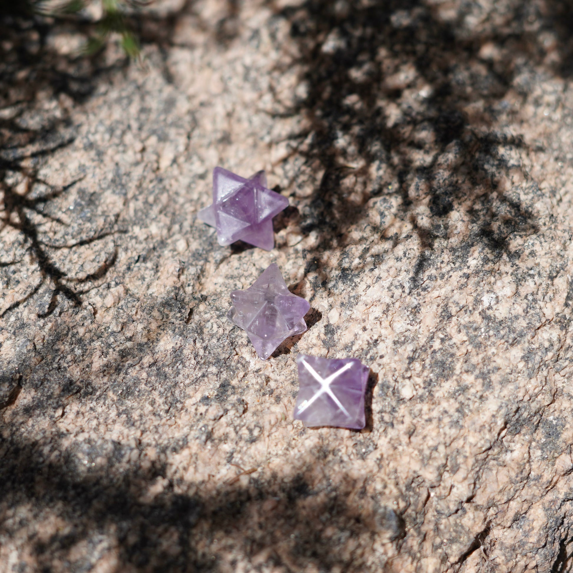 Amethyst Crystal Merkaba Carvings from Brazil