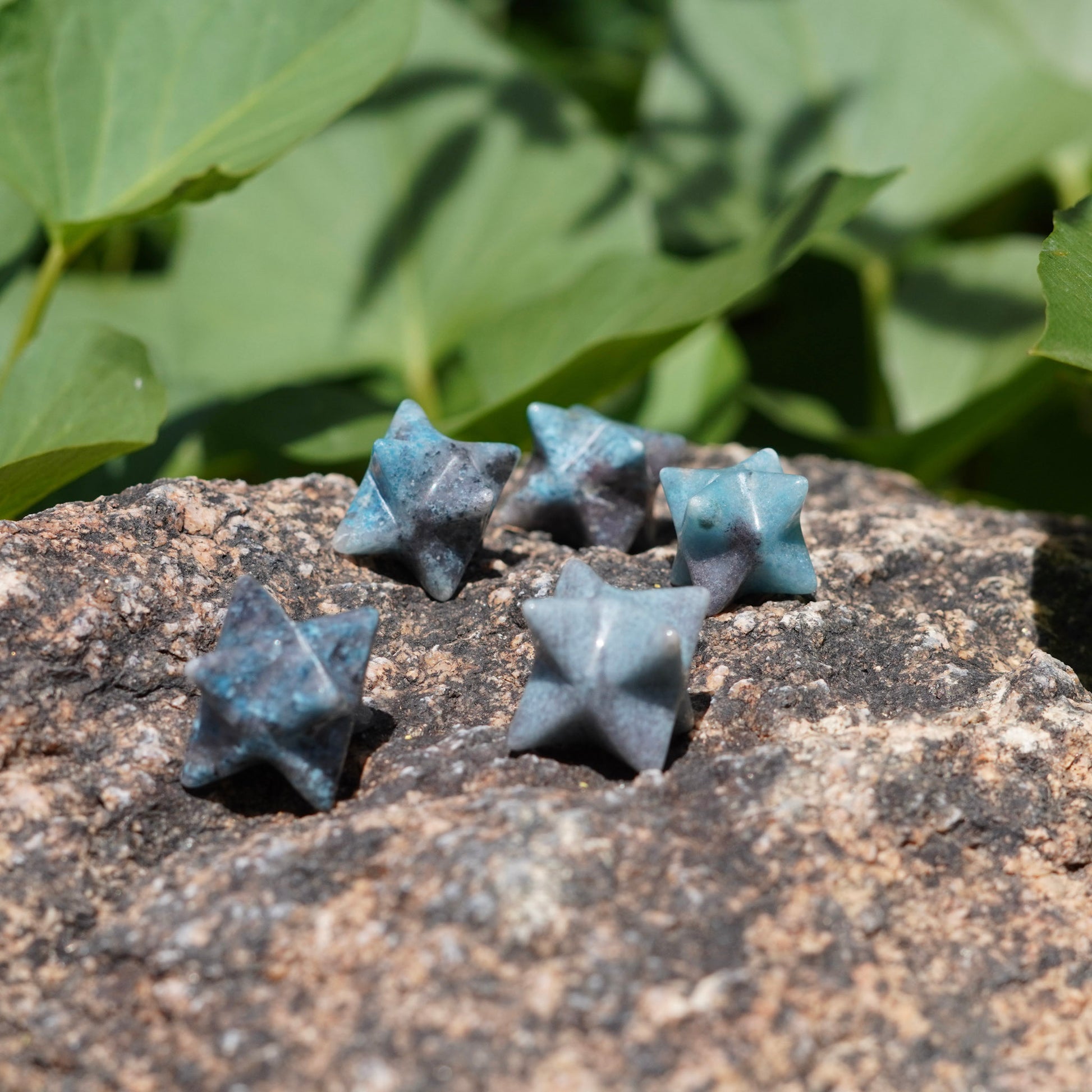 Blue Trolleite Stone Merkaba Carvings from Brazil