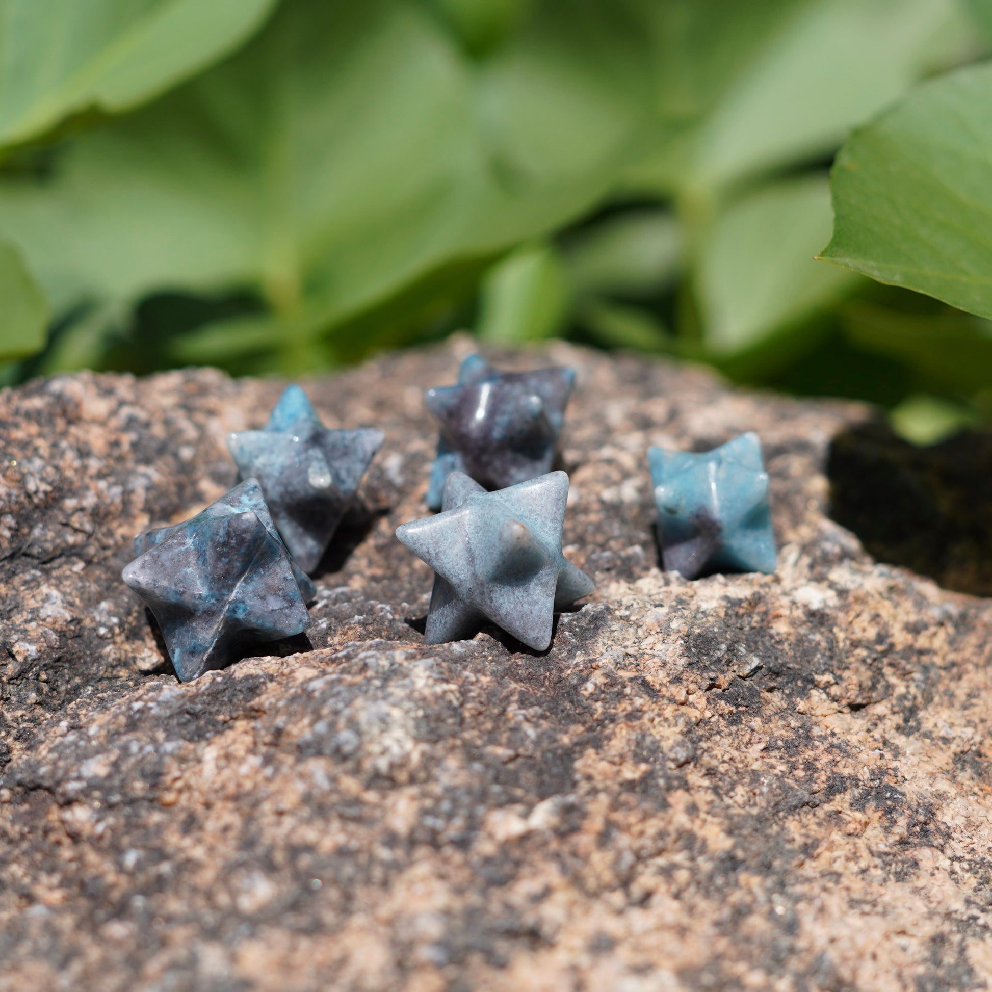 Blue Trolleite Stone Merkaba Carvings from Brazil