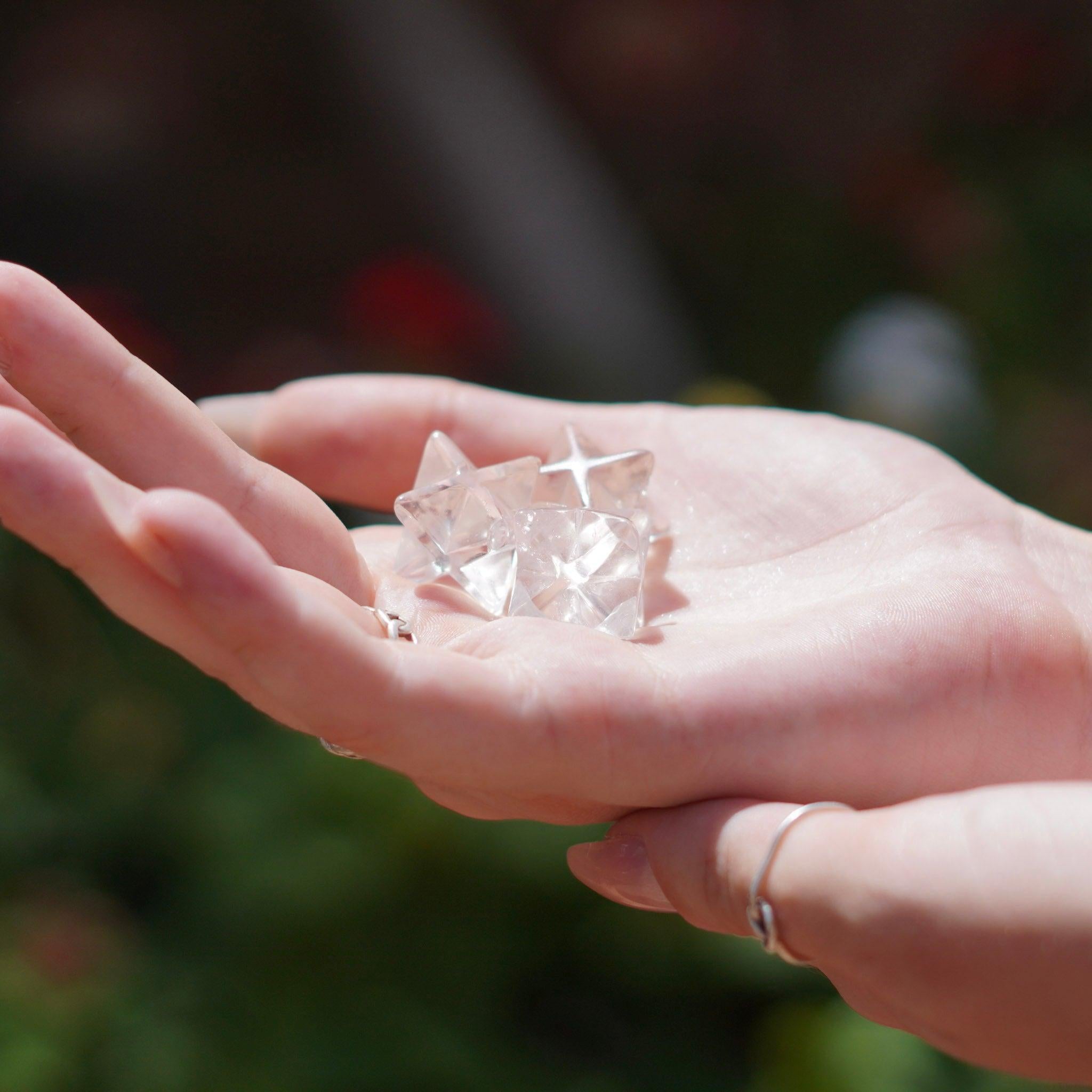 Clear Quartz Merkaba Crystal Carvings from Brazil