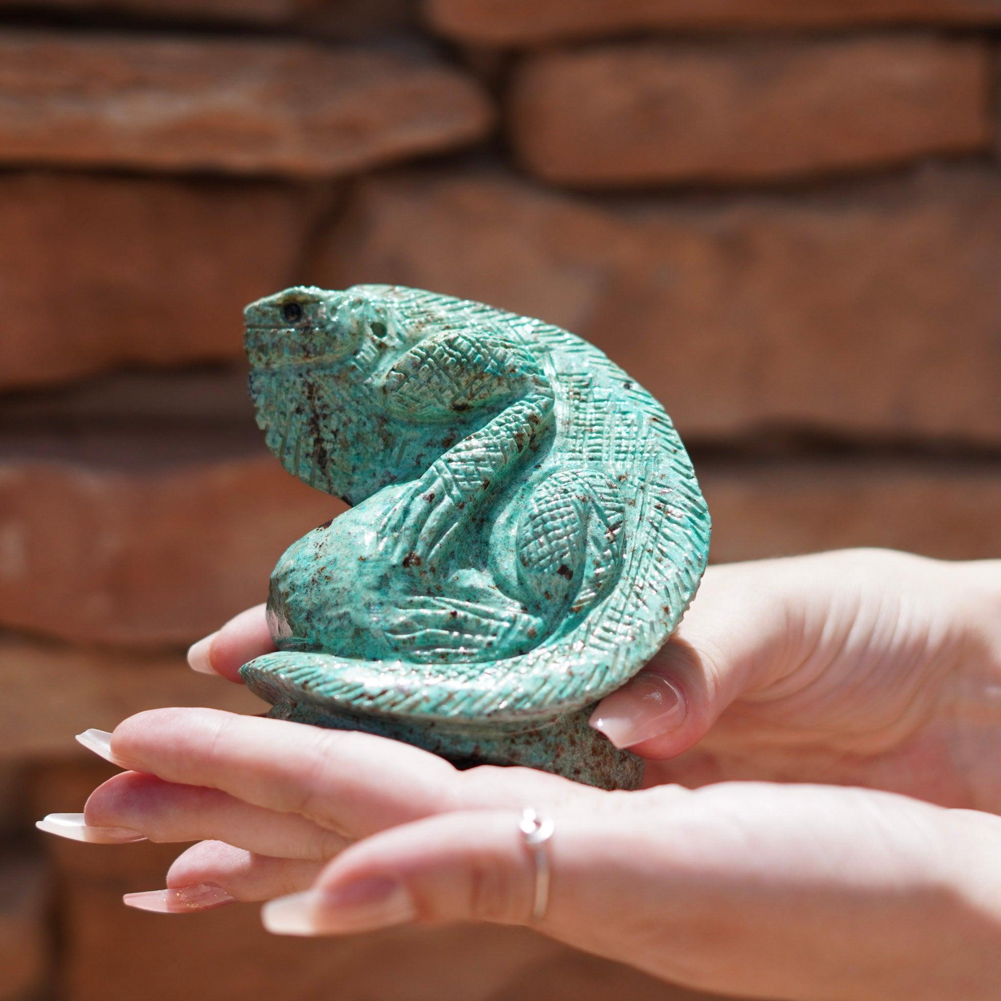 Chrysocolla Lizard Carving