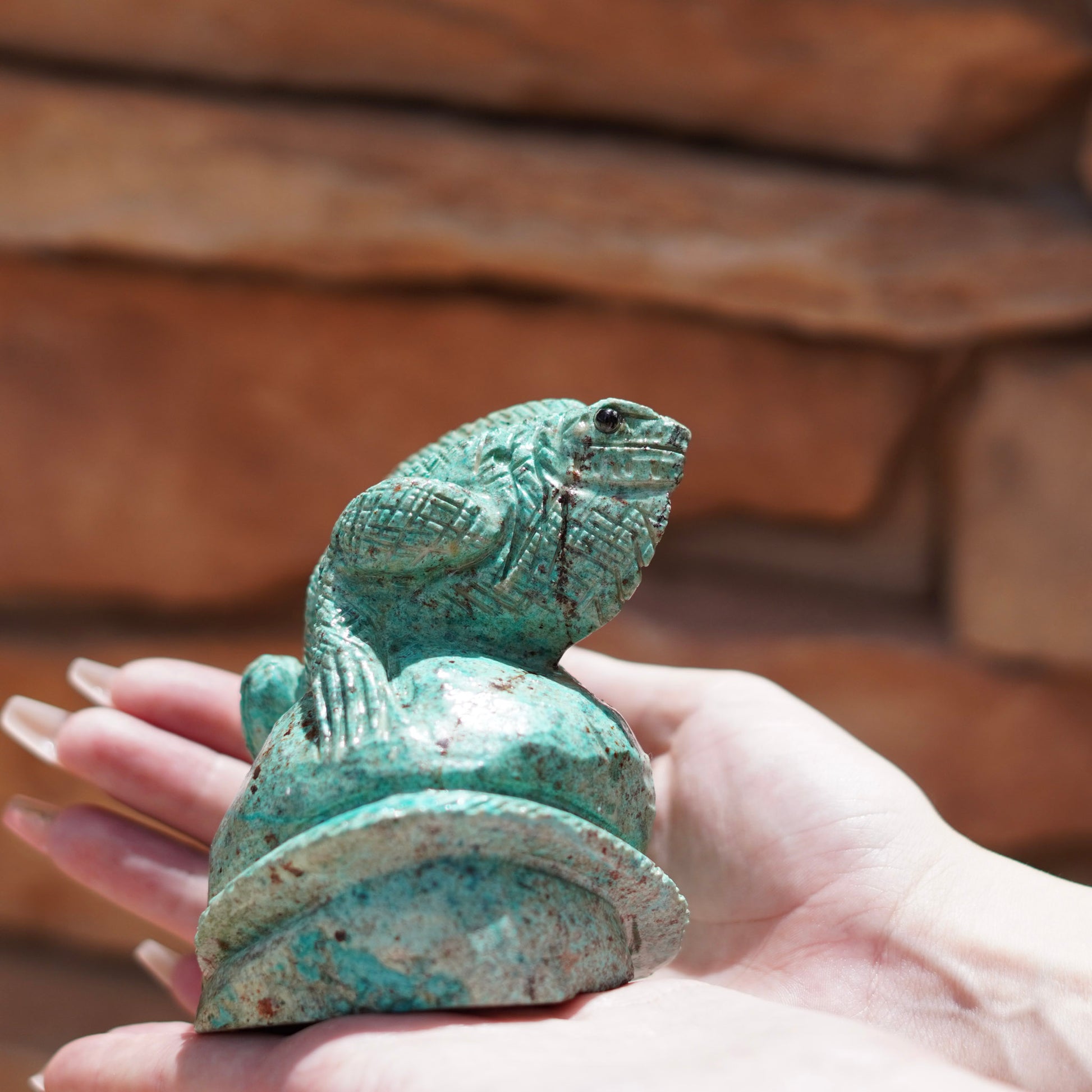 Chrysocolla Lizard Carving