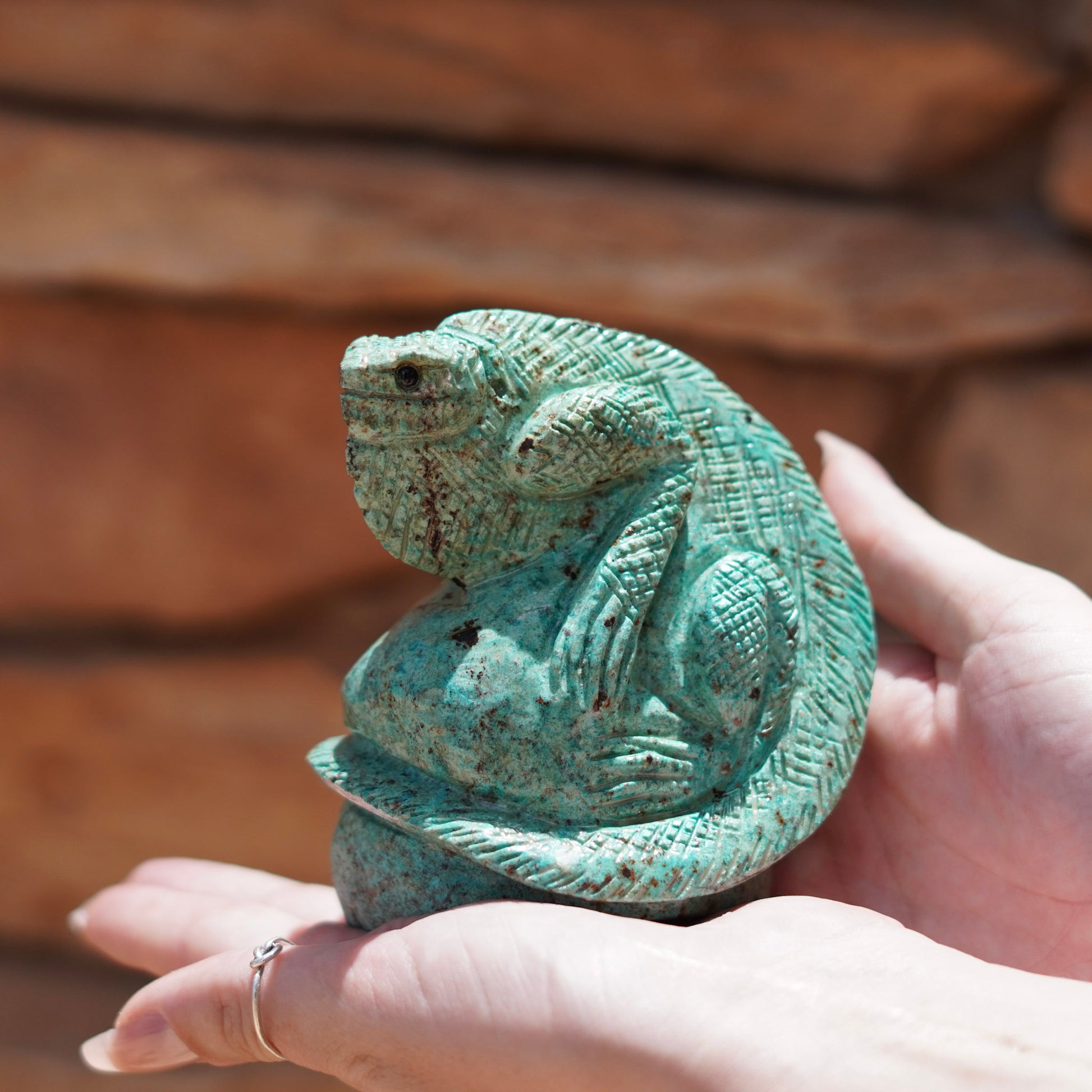 Chrysocolla Lizard Carving