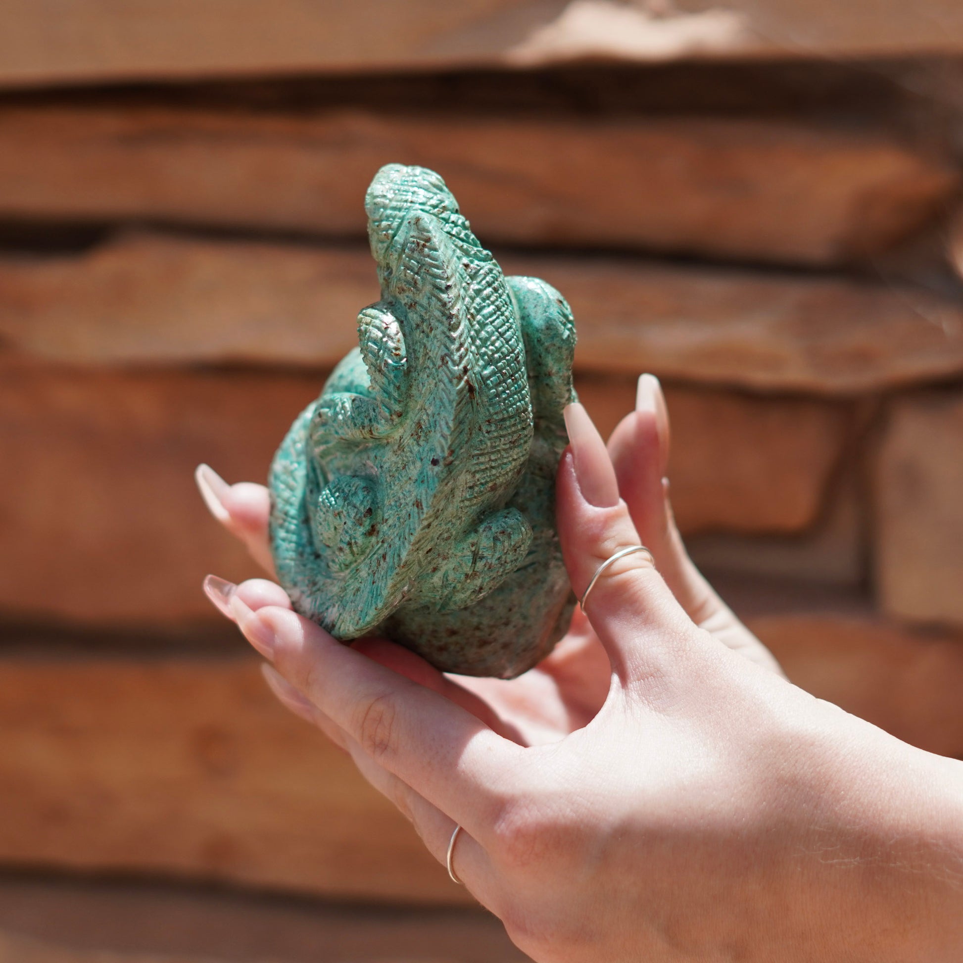 Chrysocolla Lizard Carving