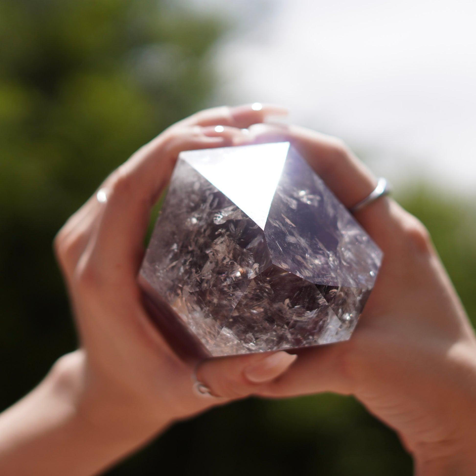 XL Phantom Amethyst Quartz Tower Carving from Brazil