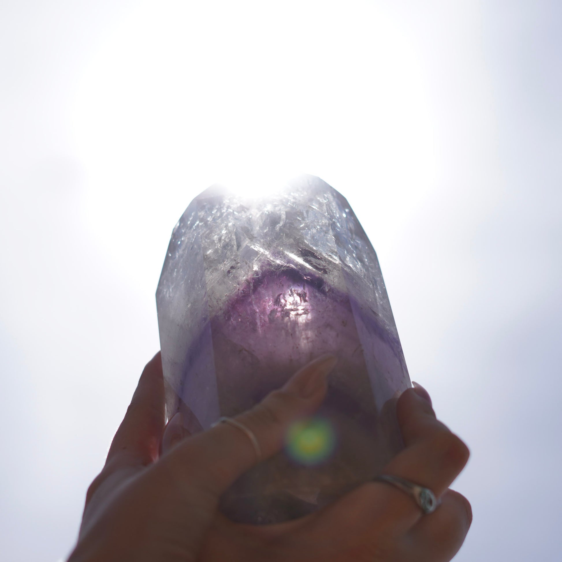 XL Phantom Amethyst Quartz Tower Carving from Brazil