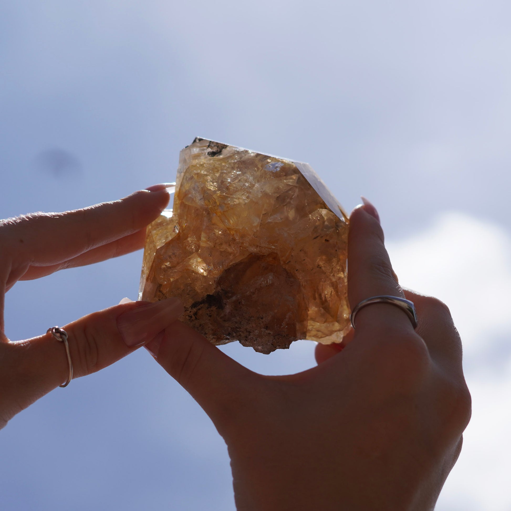 Large Triple Terminated Golden Healer Herkimer Diamond Crystal