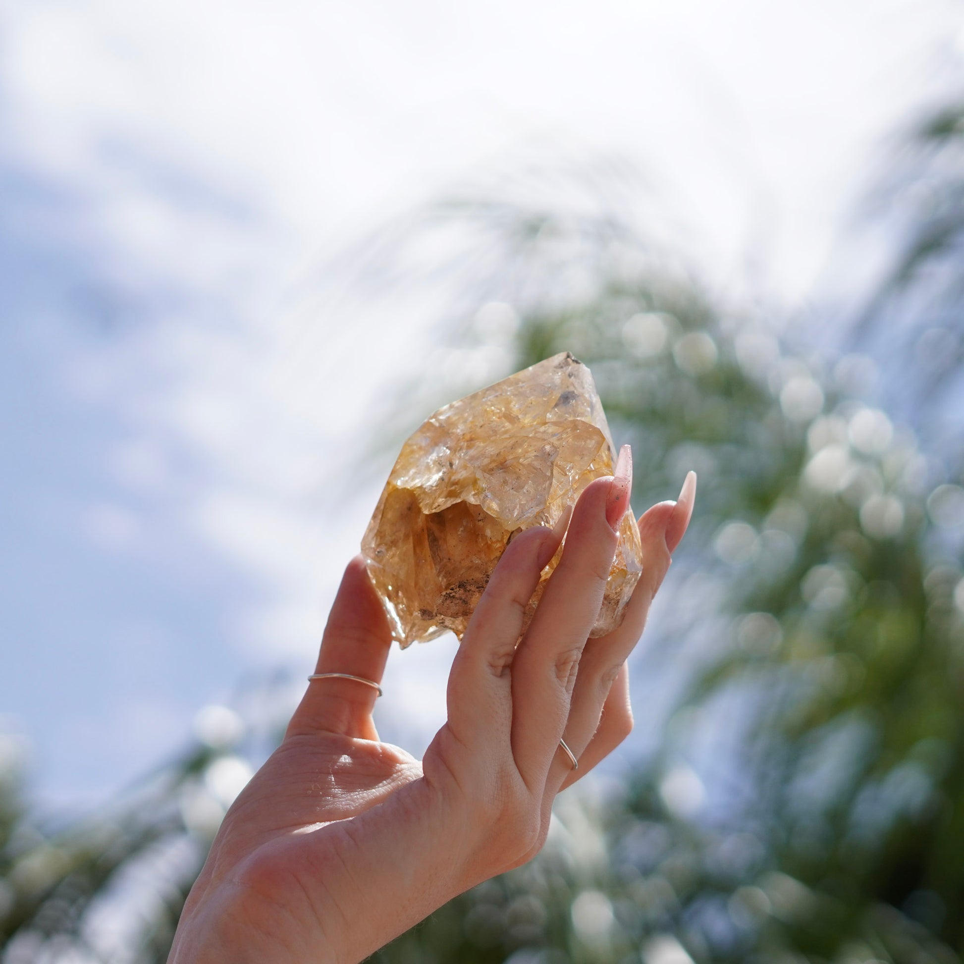 Large Triple Terminated Golden Healer Herkimer Diamond Crystal