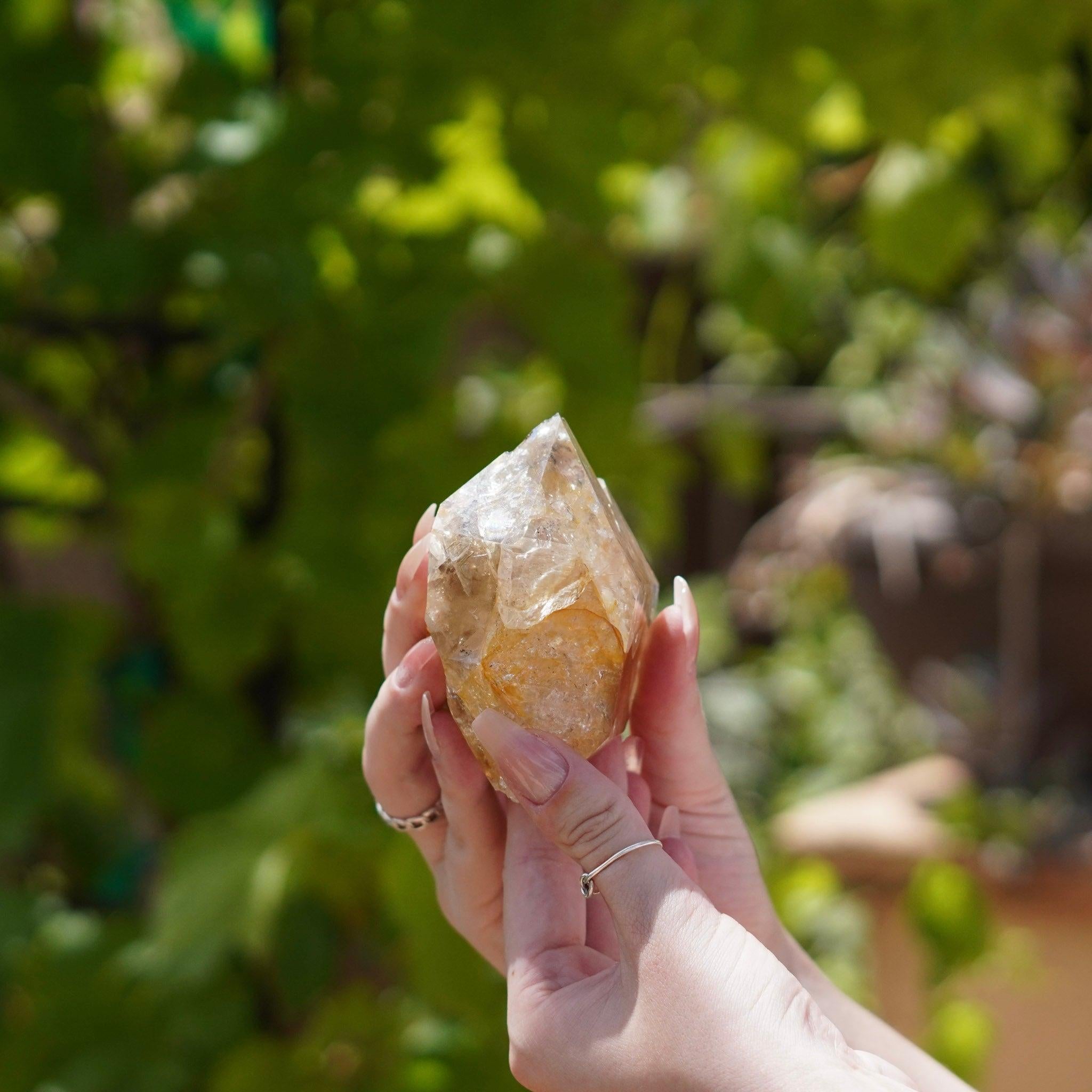 Large Triple Terminated Golden Healer Herkimer Diamond Crystal