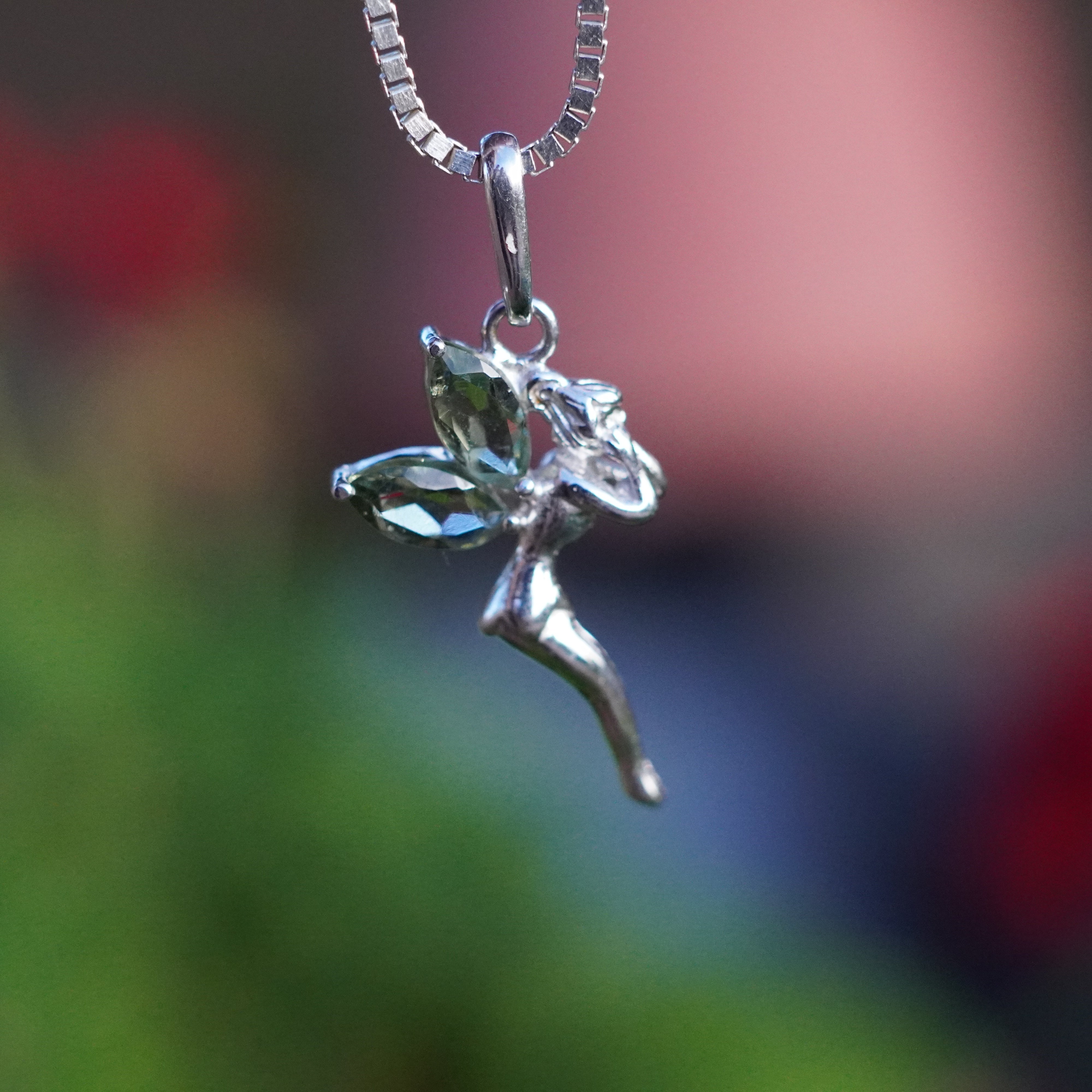 Enchanted Fairy Pendant with Dainty Moldavite Stone