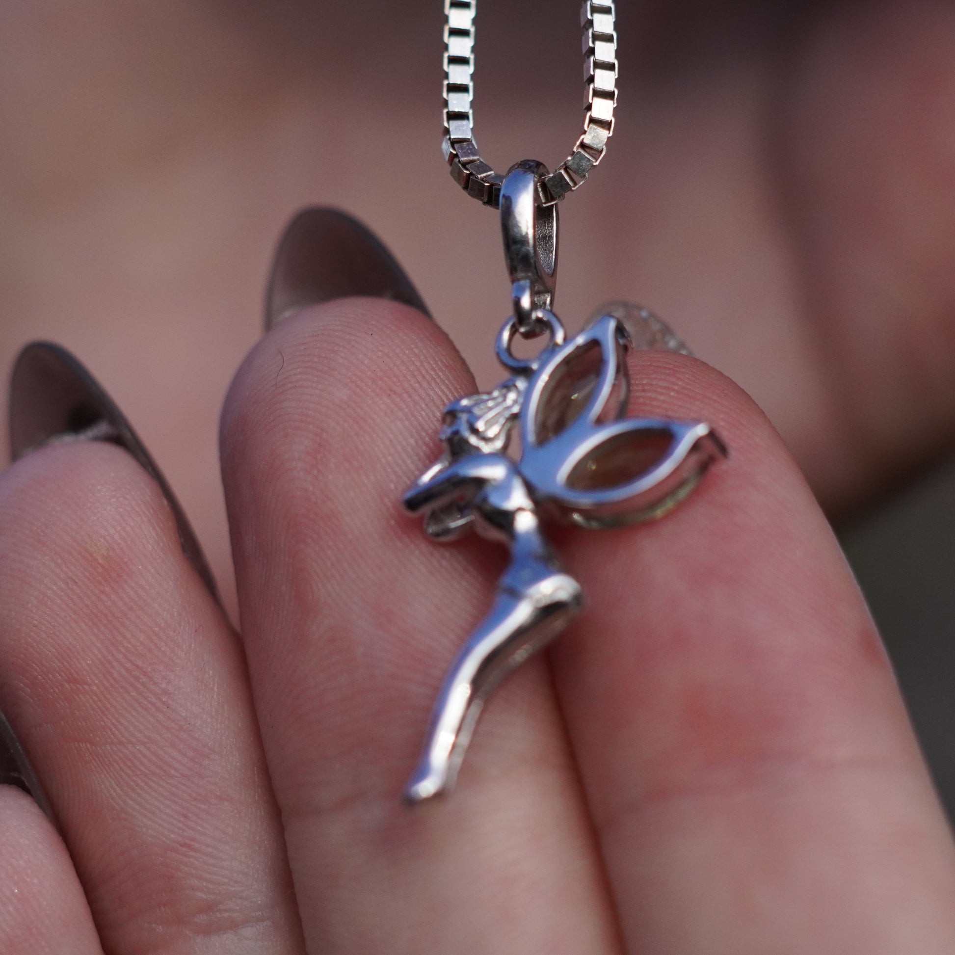 Enchanted Fairy Pendant with Dainty Moldavite Stone