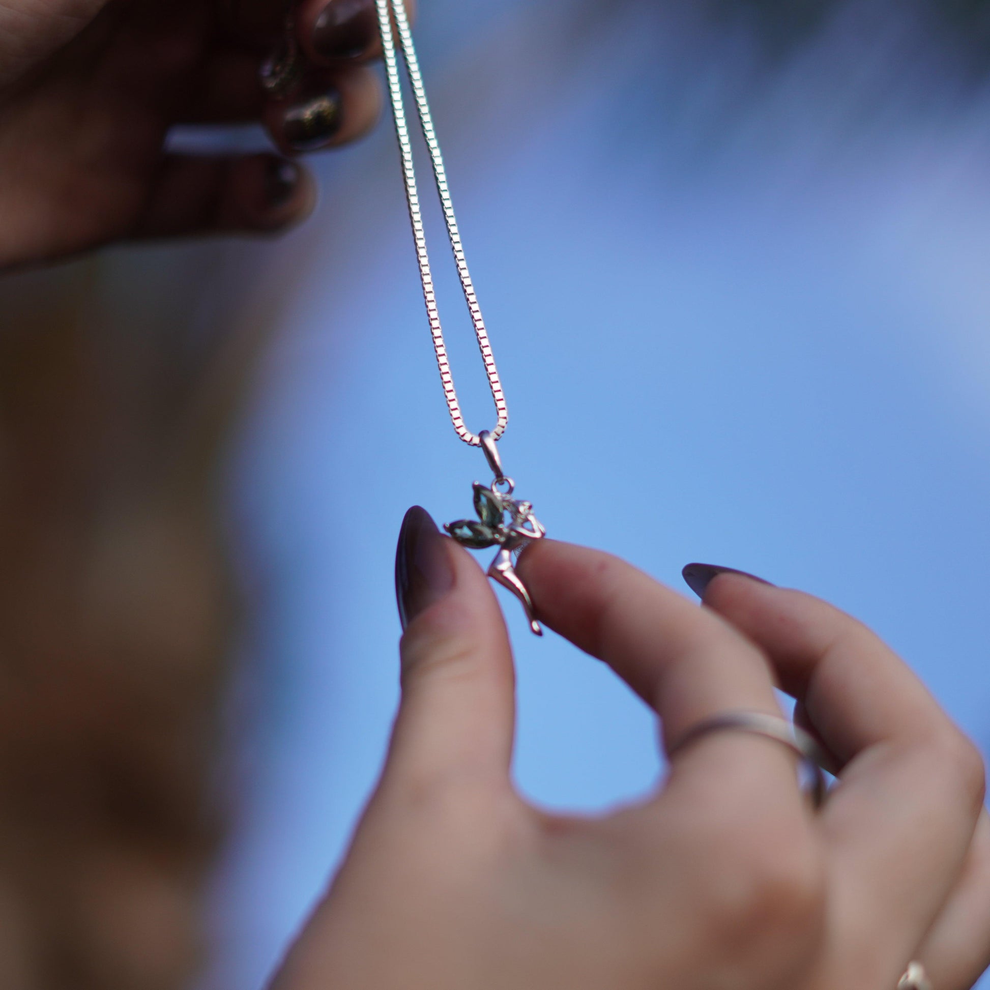 Enchanted Fairy Pendant with Dainty Moldavite Stone