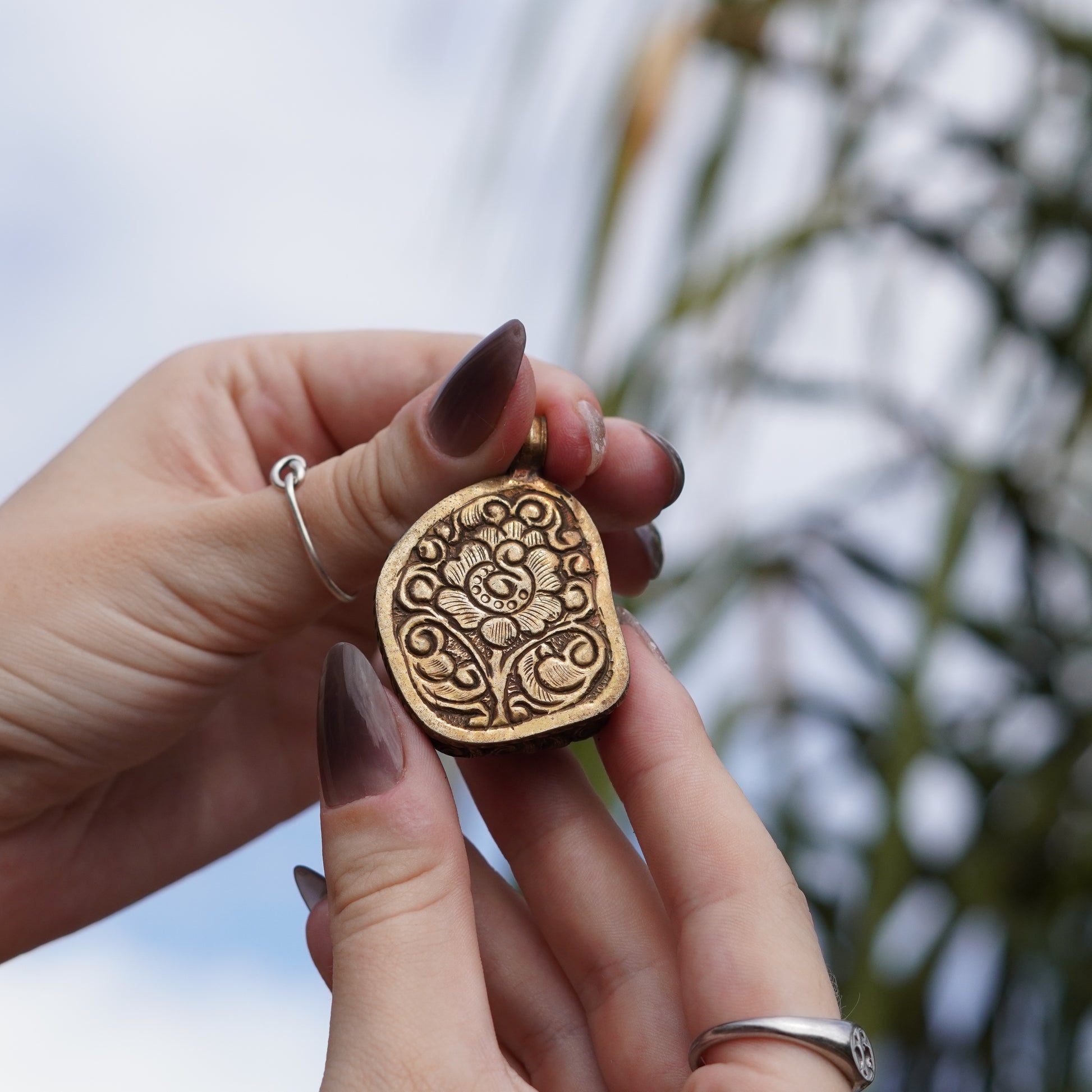 Vintage Chrysocolla Pendant Handmade in Nepal