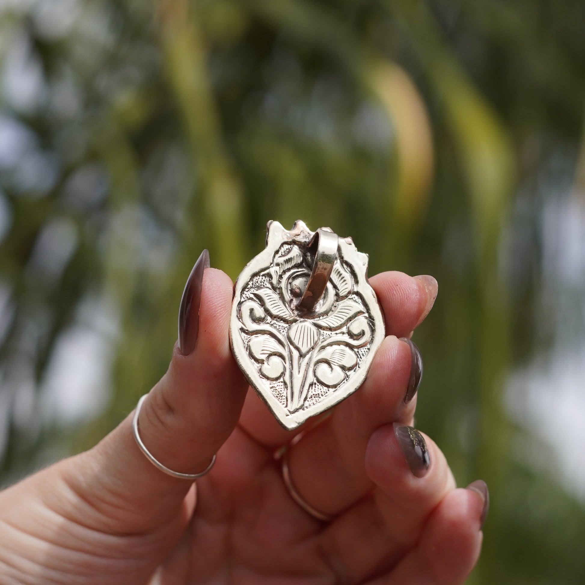 Pink Coral Heart Pendant Charm