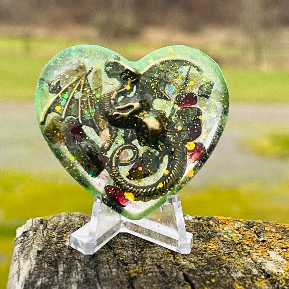Orgonite Dragon Heart ~Hand crafted and infused with metals and crystals~ Great for Friends and Gifting - Earth Family Crystals