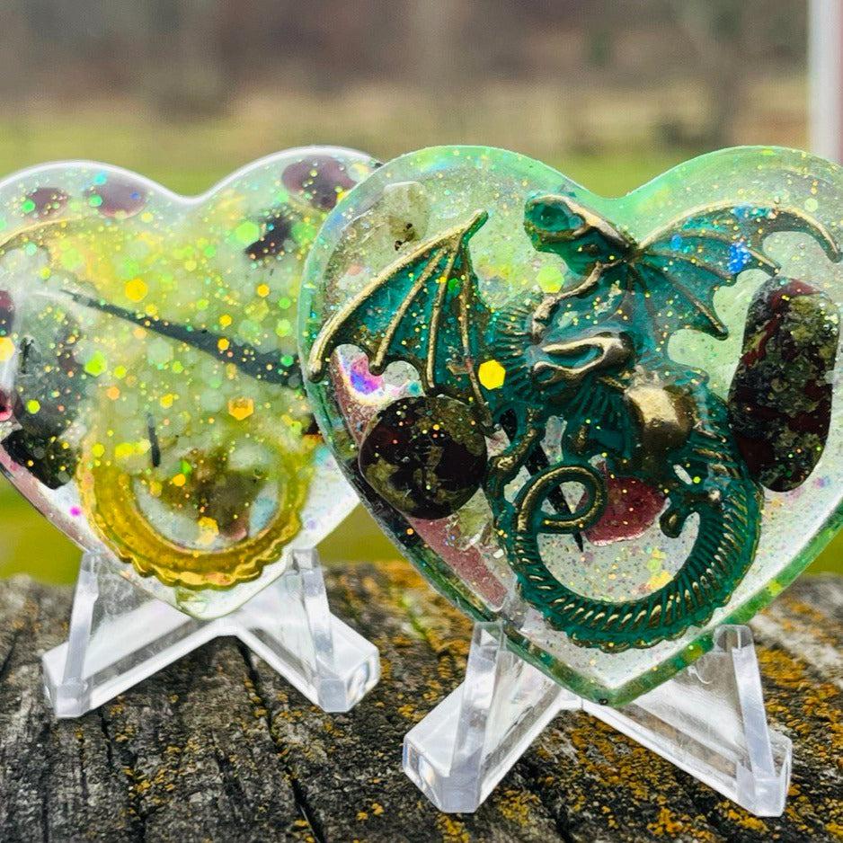 Orgonite Dragon Heart ~Hand crafted and infused with metals and crystals~ Great for Friends and Gifting - Earth Family Crystals