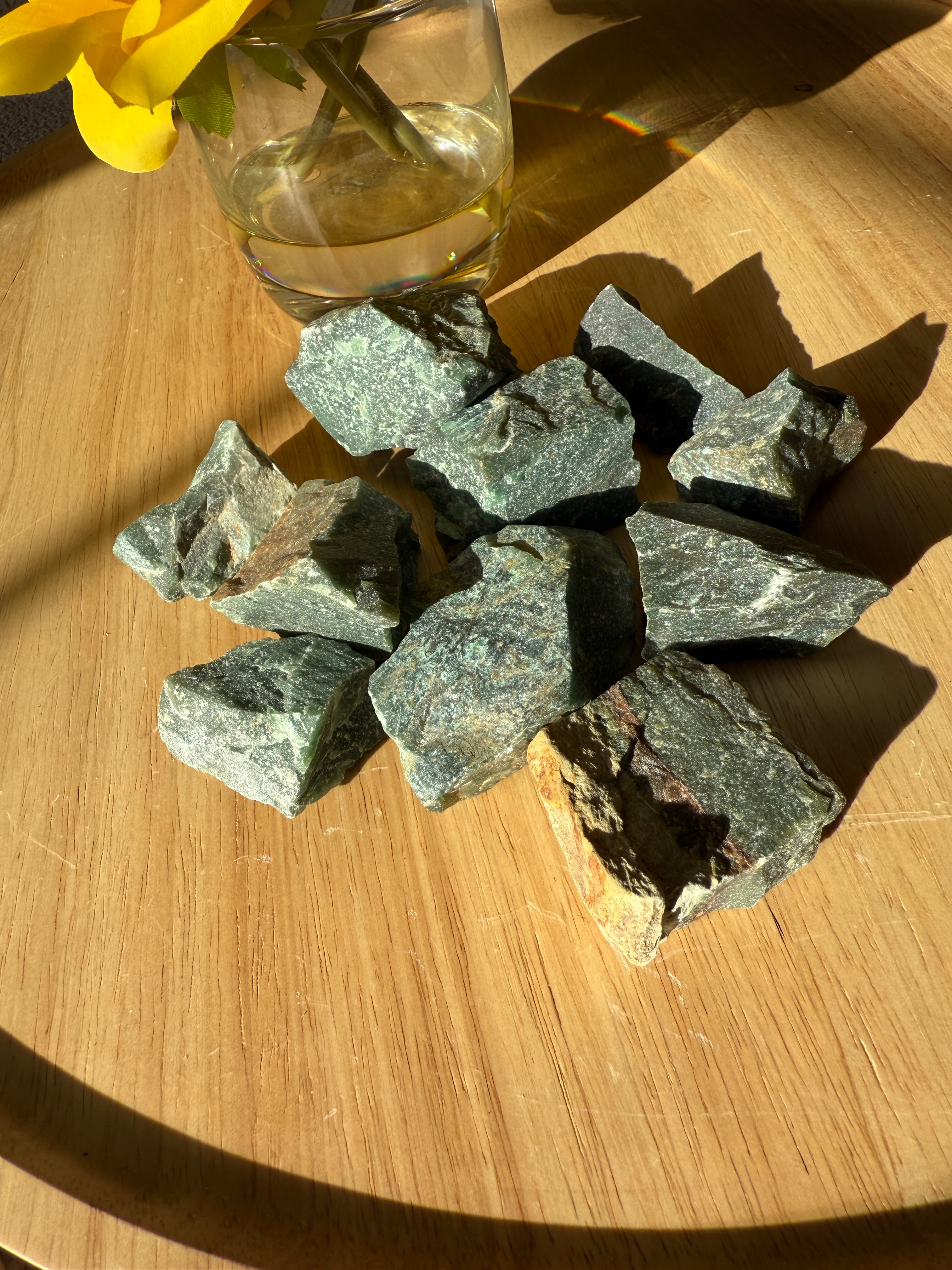 Rough Nephrite Jade Stones Two Piece Set