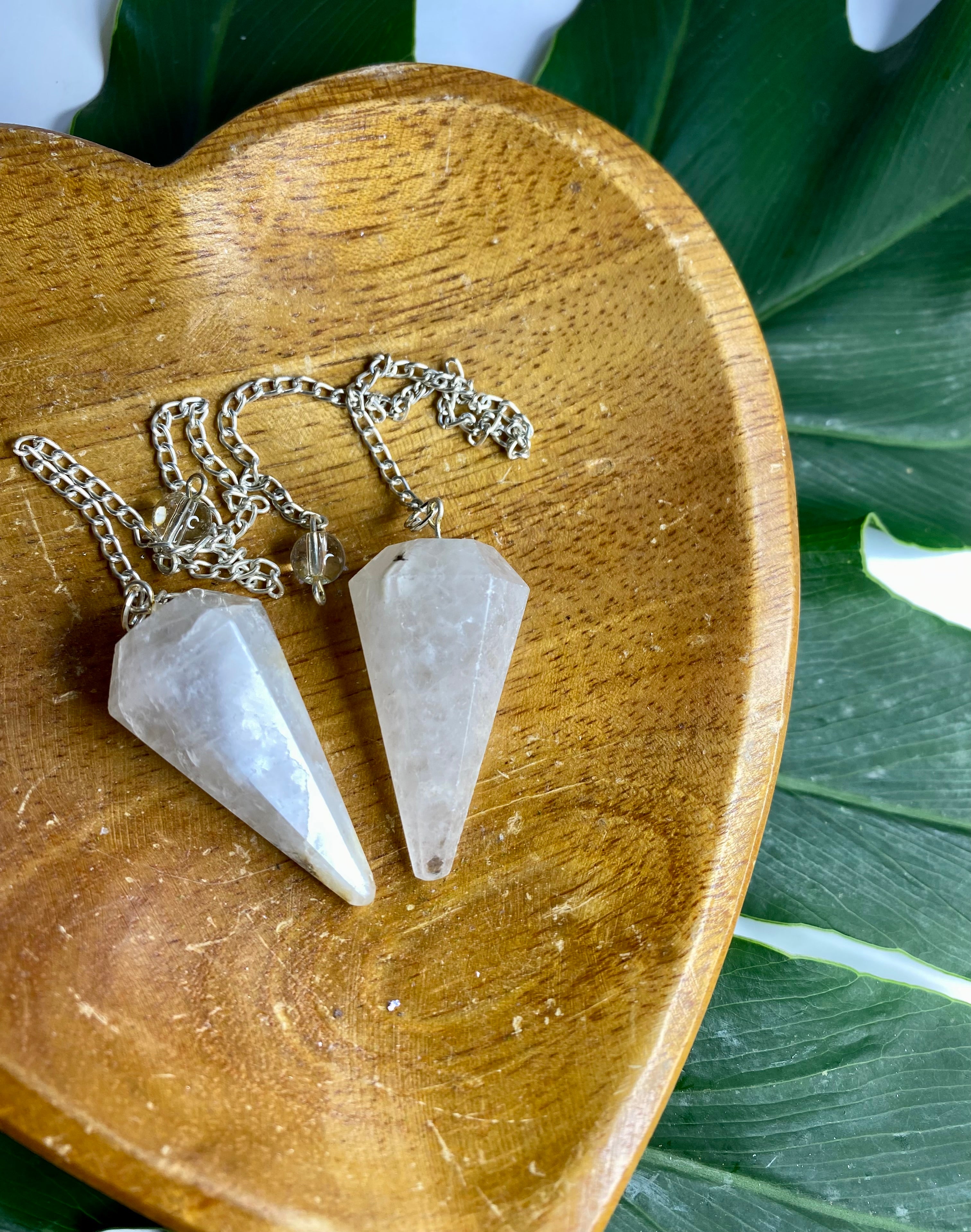 Quartz Gemstone Faceted Pendulum