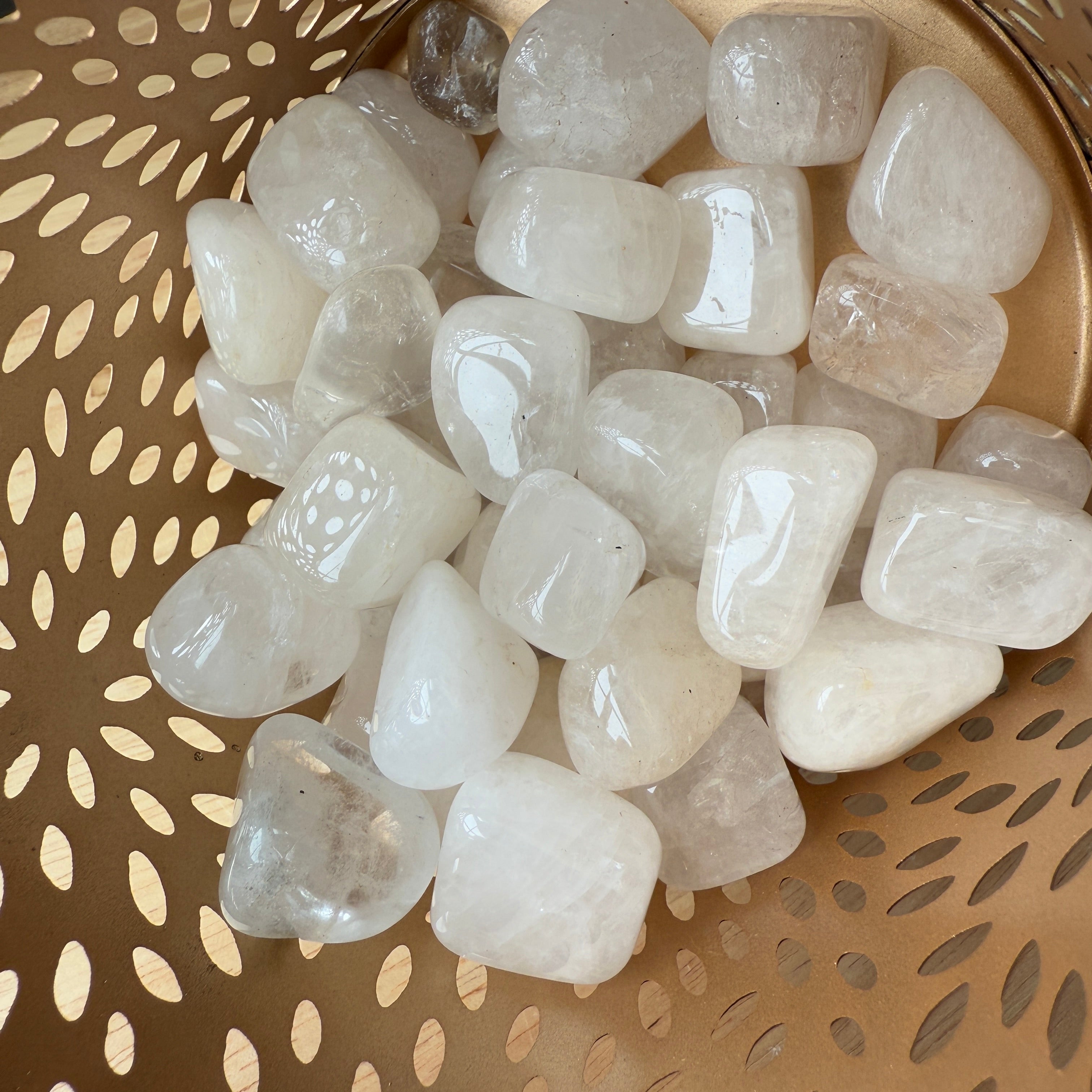 Milky Quartz Tumbled Gemstones Set of Five