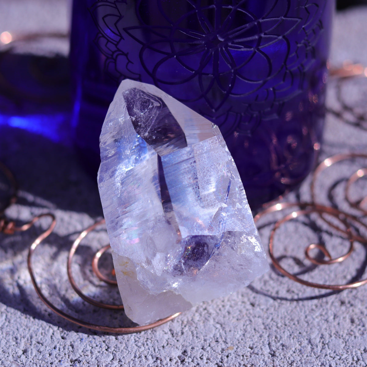 Large Lemurian Seed Clear Quartz Crystal Point